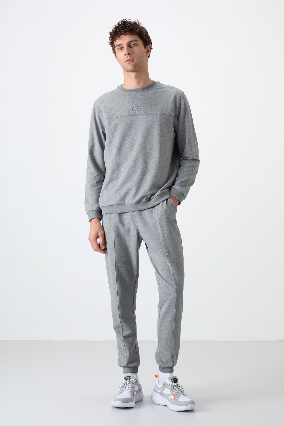 Image of Set trening Keith Grey Melange Basic pentru bărbați - 85231