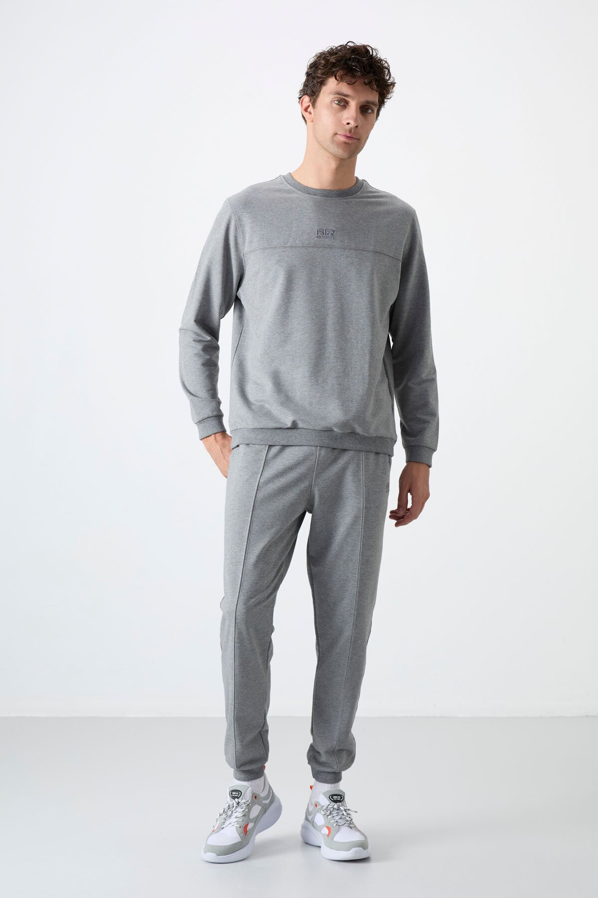 Image of Set trening Keith Grey Melange Basic pentru bărbați - 85231