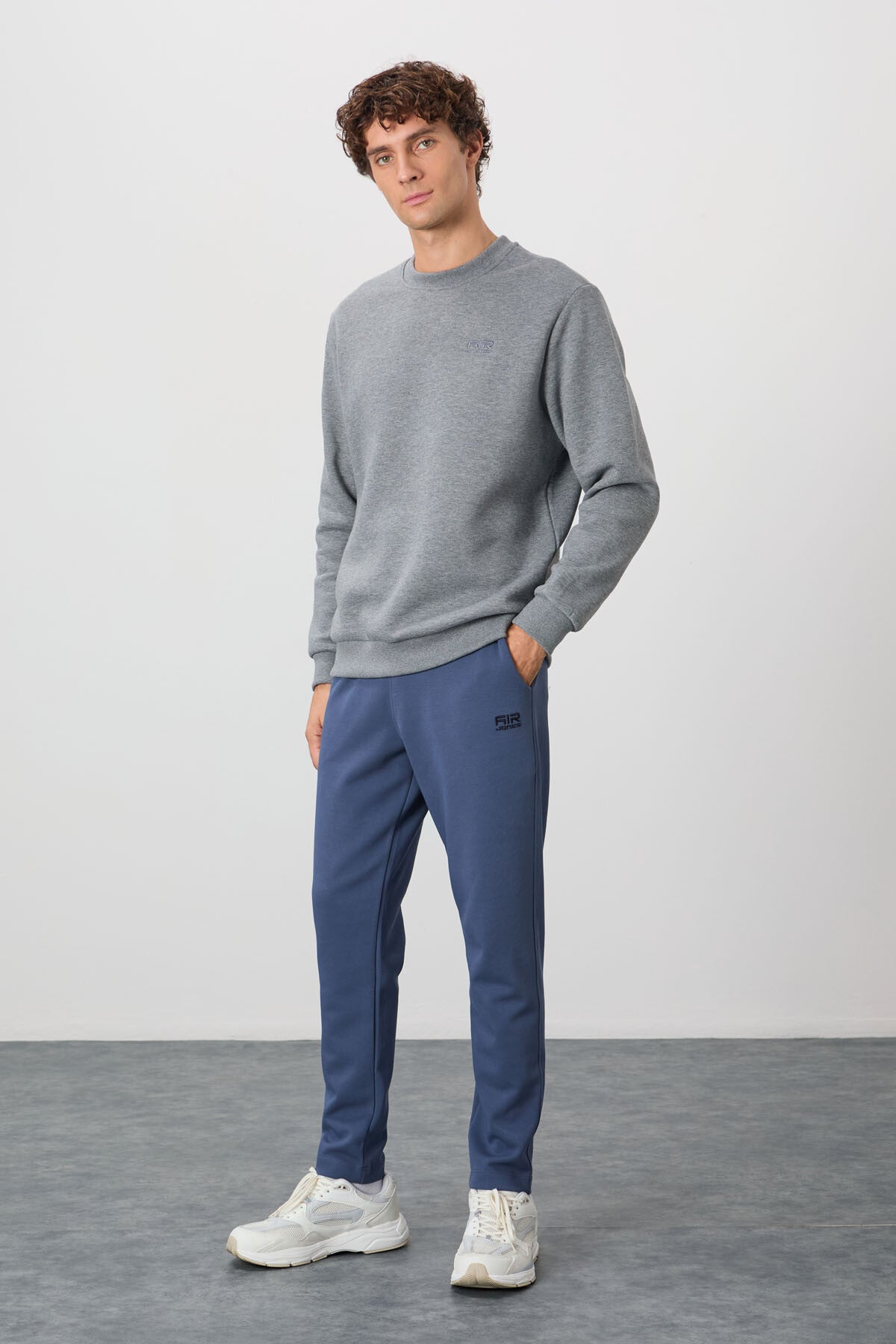 Image of Omar Gri Melanj Şardonlu Erkek Sweatshirt - 88137