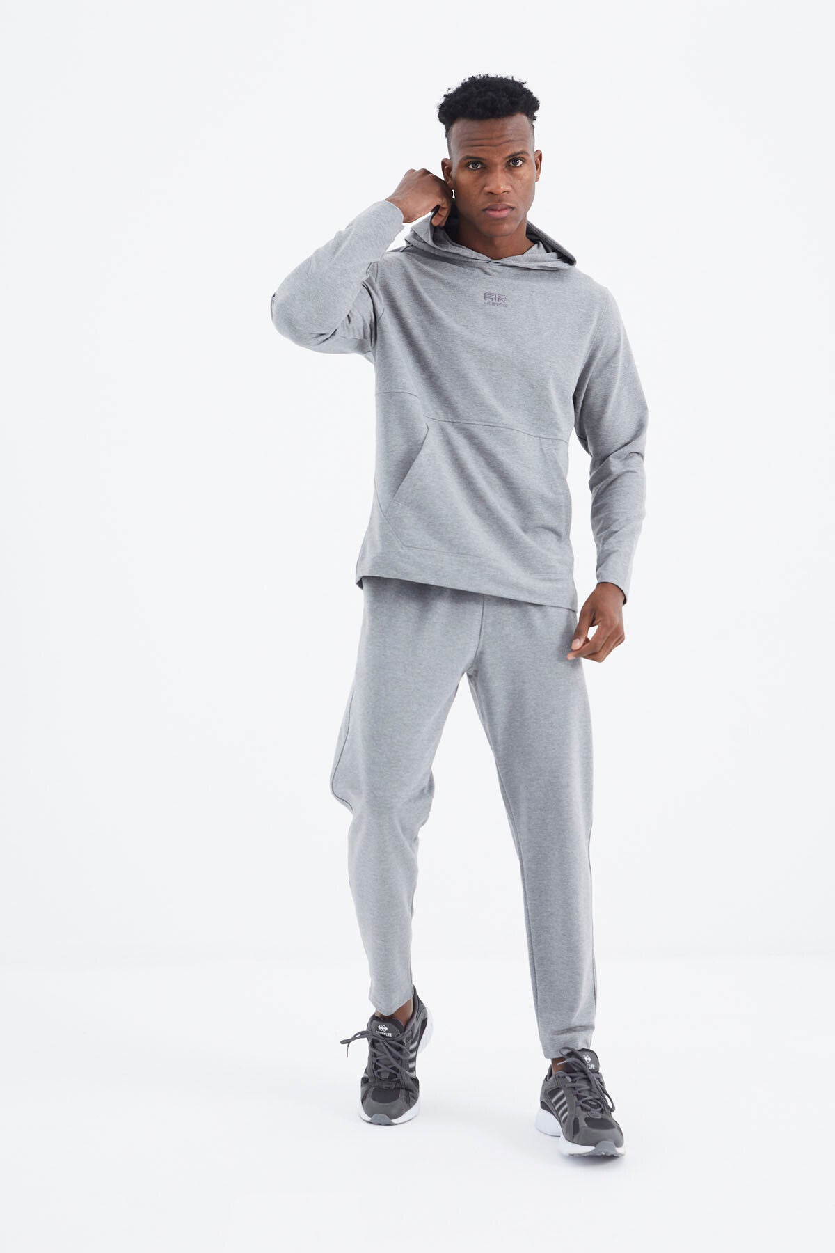 Image of Rex Grey Melange Basic Men's Tracksuit Set - 85232