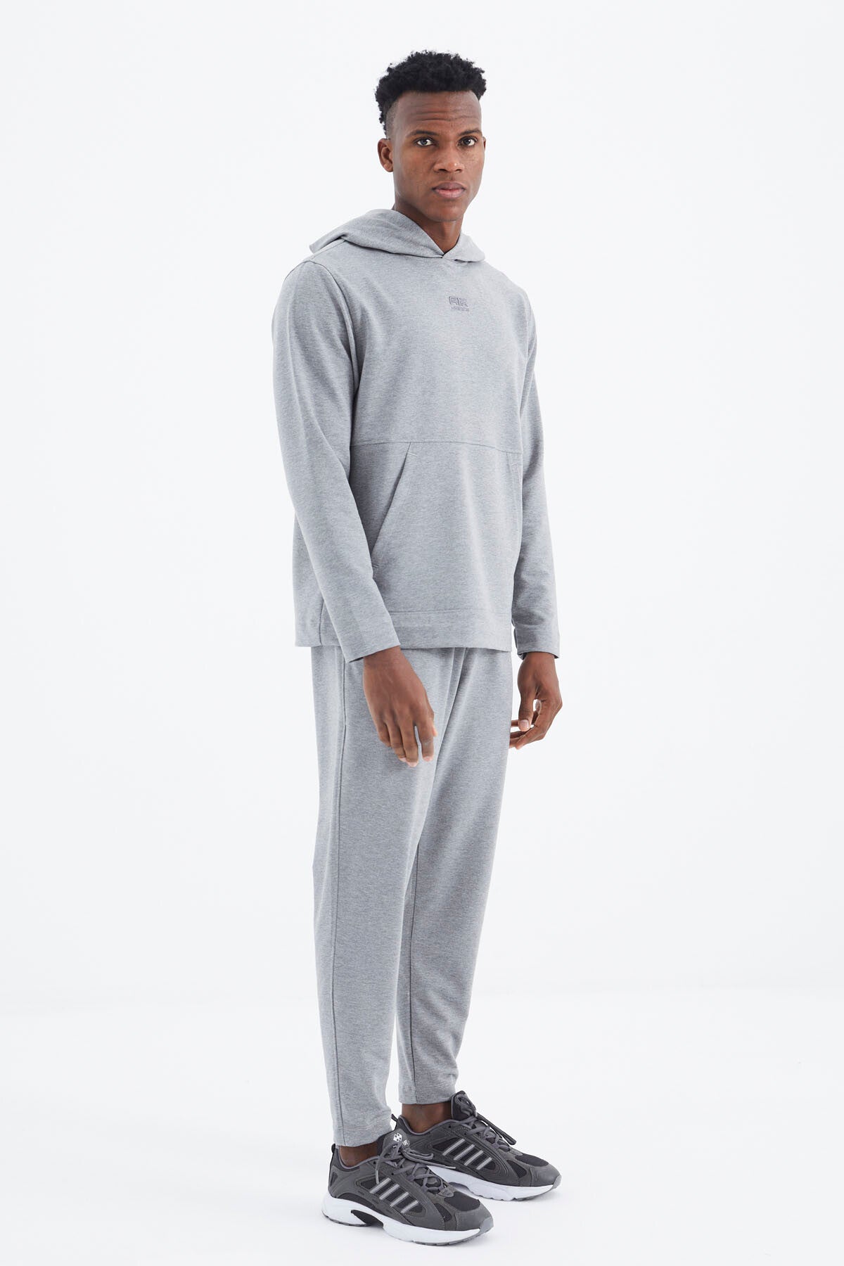 Image of Rex Grey Melange Basic Men's Tracksuit Set - 85232
