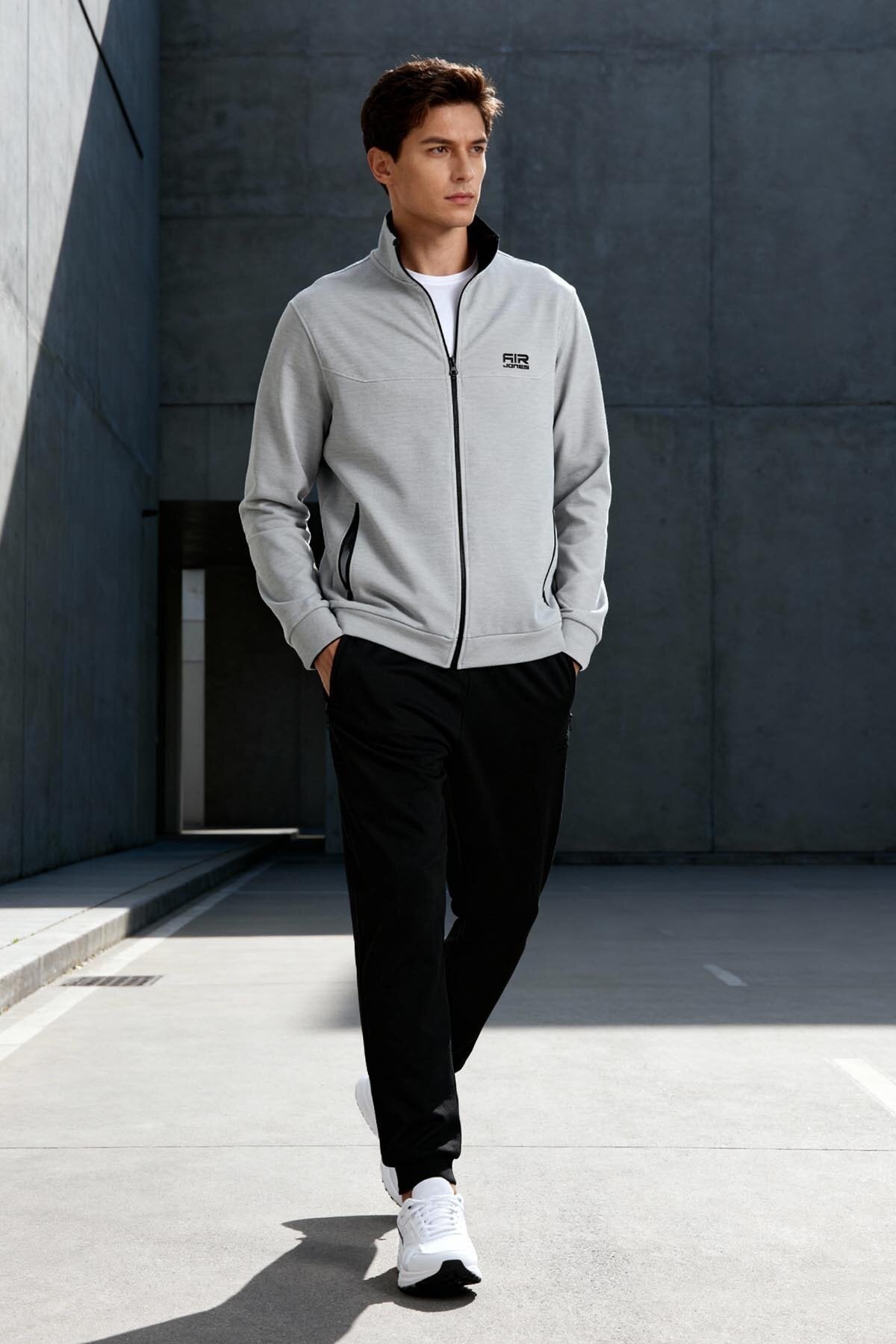 Image of Hugo Grey Melange - Set trening bărbătesc negru Jogger - 85198