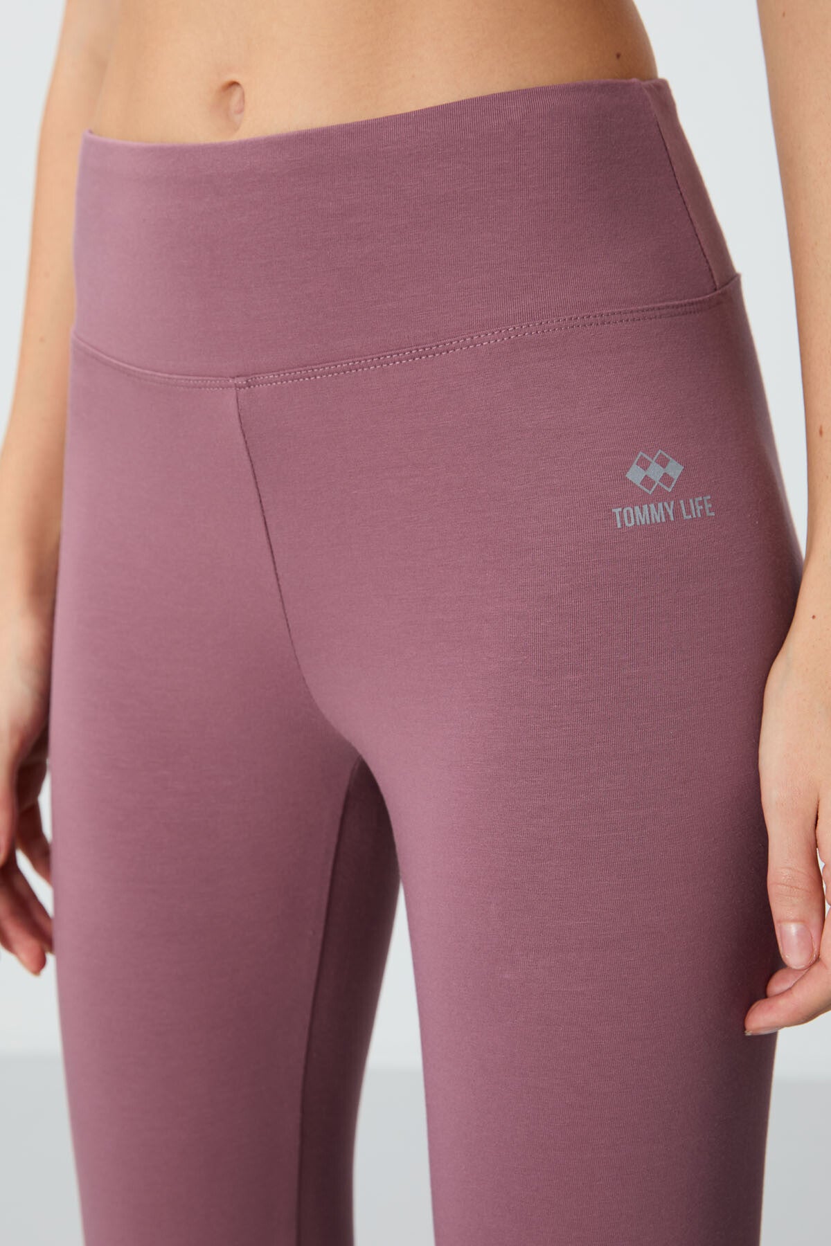 Image of Gül Kurusu Yüksek Bel Slim Fit Dar Paça Kadın Kapri Tayt - 93097