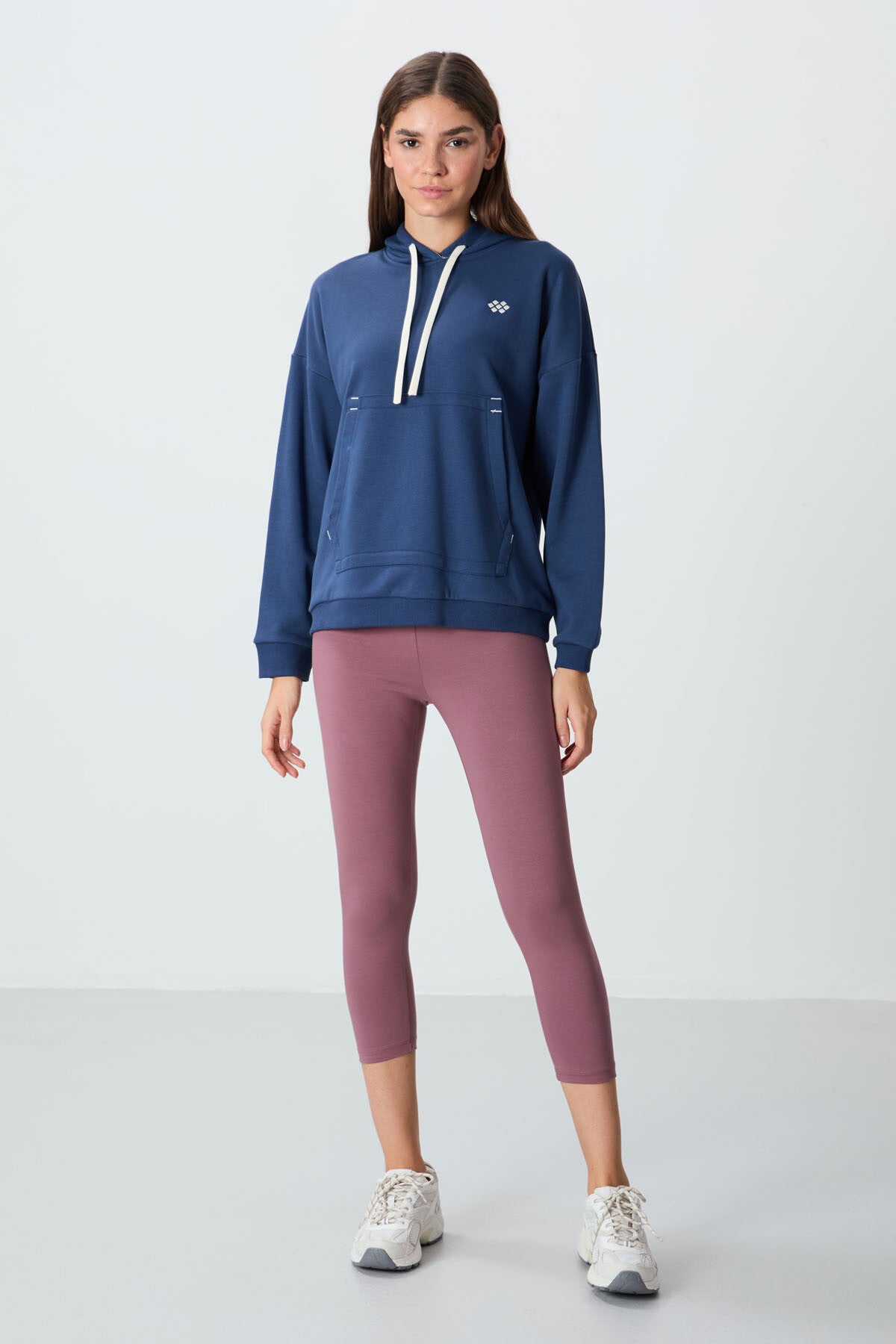Image of Gül Kurusu Yüksek Bel Slim Fit Dar Paça Kadın Kapri Tayt - 93097