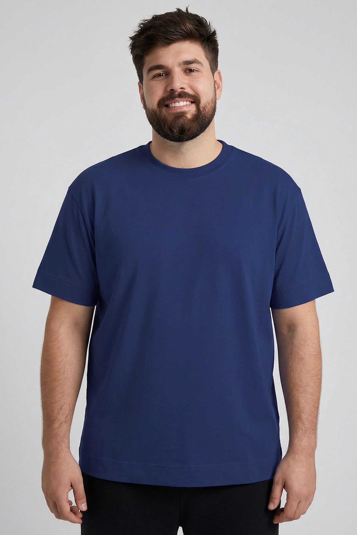 Image of İndigo Basic Kısa Kol O Yaka Büyük Beden Erkek T-Shirt - 88072
