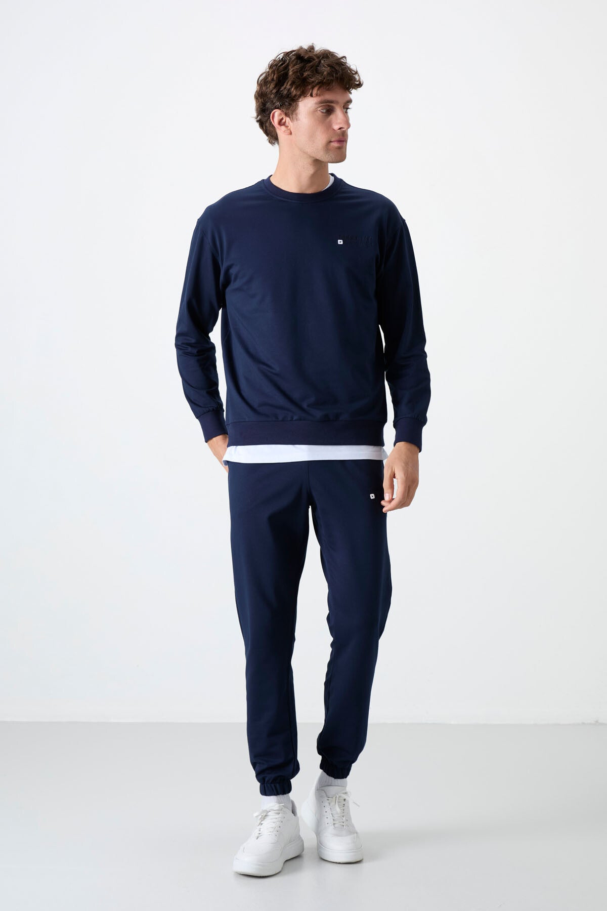 Image of İndigo Casual O Yaka Lastik Paça Pamuklu Erkek Oversize Eşofman Takımı - 85120