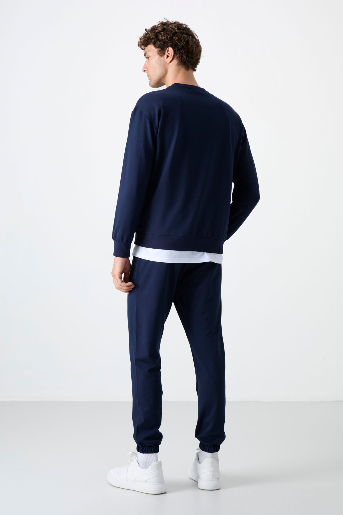 Image of İndigo Casual O Yaka Lastik Paça Pamuklu Erkek Oversize Eşofman Takımı - 85120