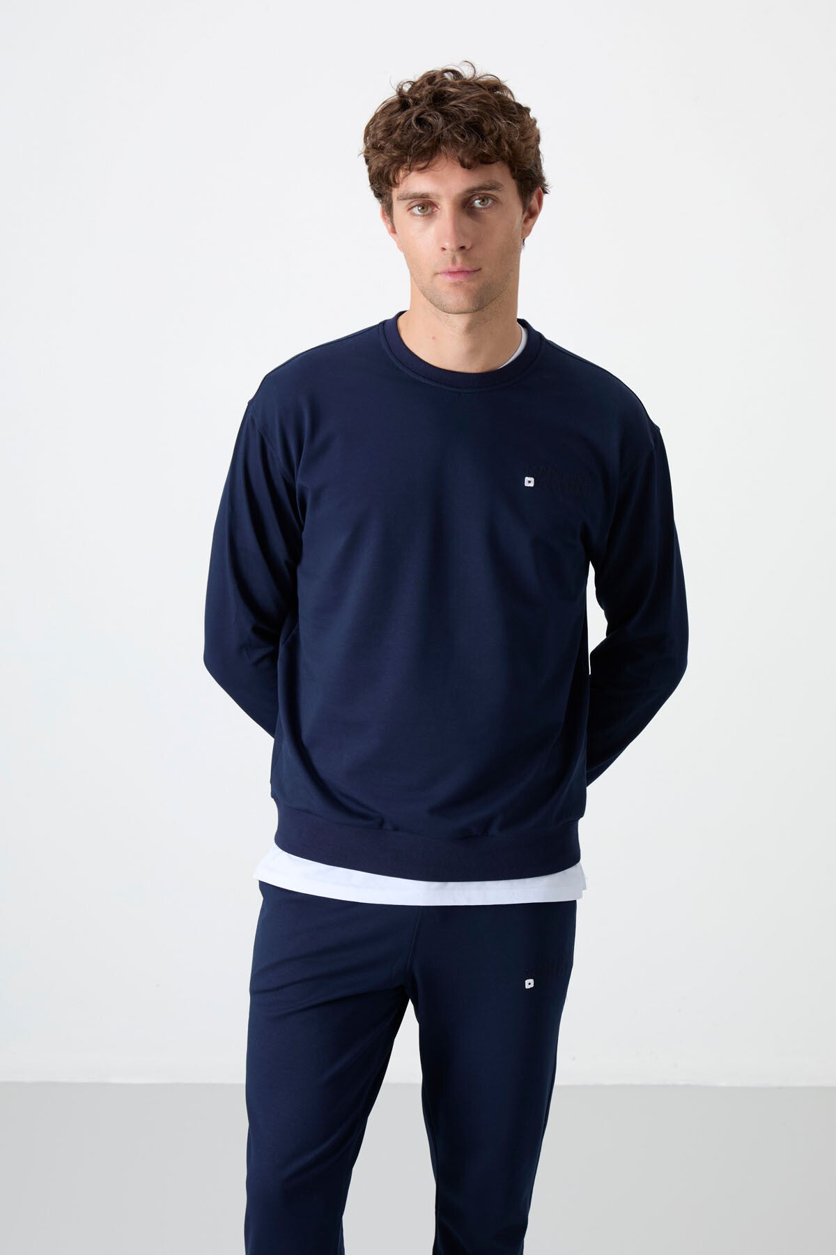 Image of İndigo Casual O Yaka Lastik Paça Pamuklu Erkek Oversize Eşofman Takımı - 85120