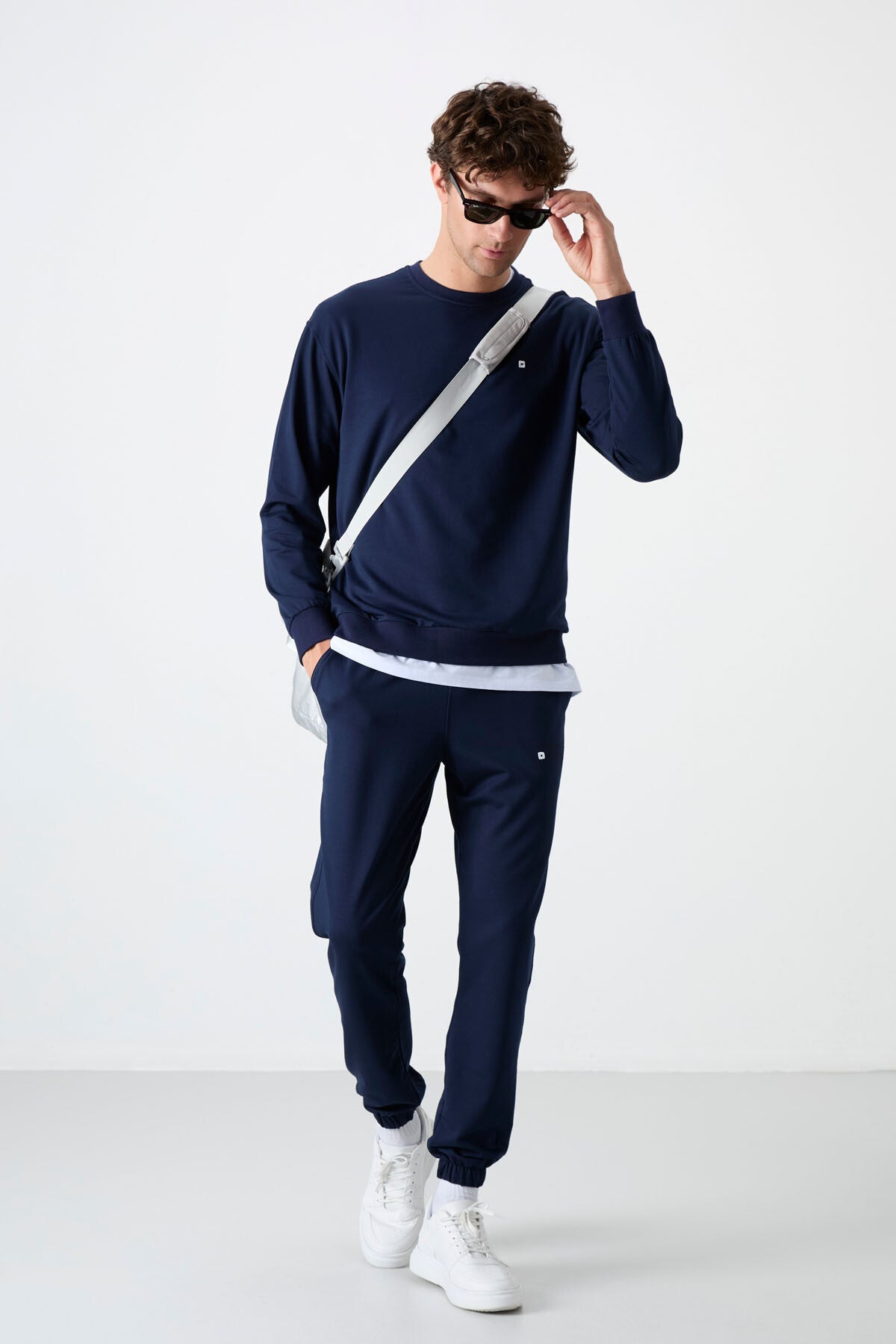 Image of İndigo Casual O Yaka Lastik Paça Pamuklu Erkek Oversize Eşofman Takımı - 85120