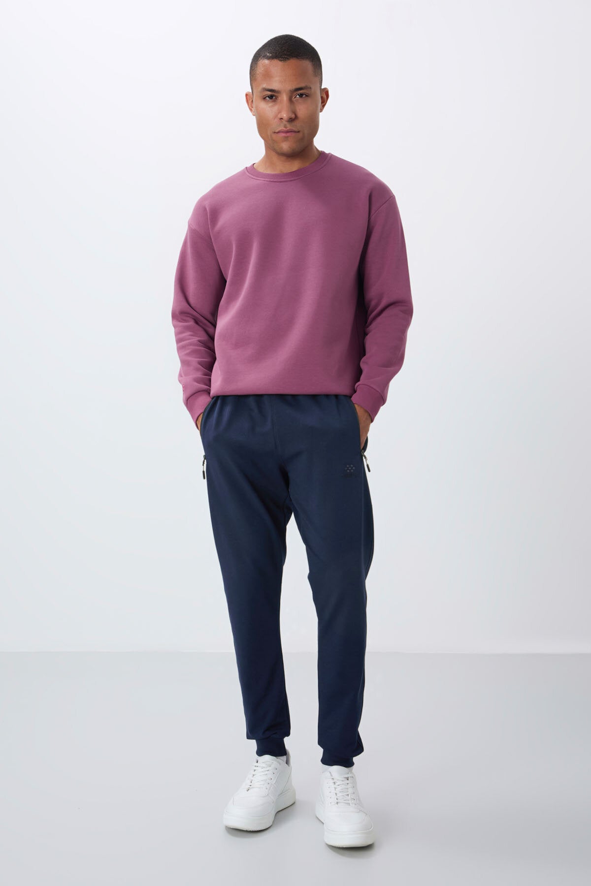 Image of İndigo Fermuar Cepli Standart Kalıp Jogger Erkek Eşofman Alt - 84651