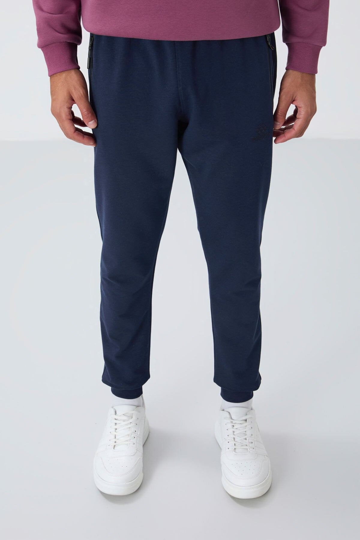 Image of İndigo Fermuar Cepli Standart Kalıp Jogger Erkek Eşofman Alt - 84651