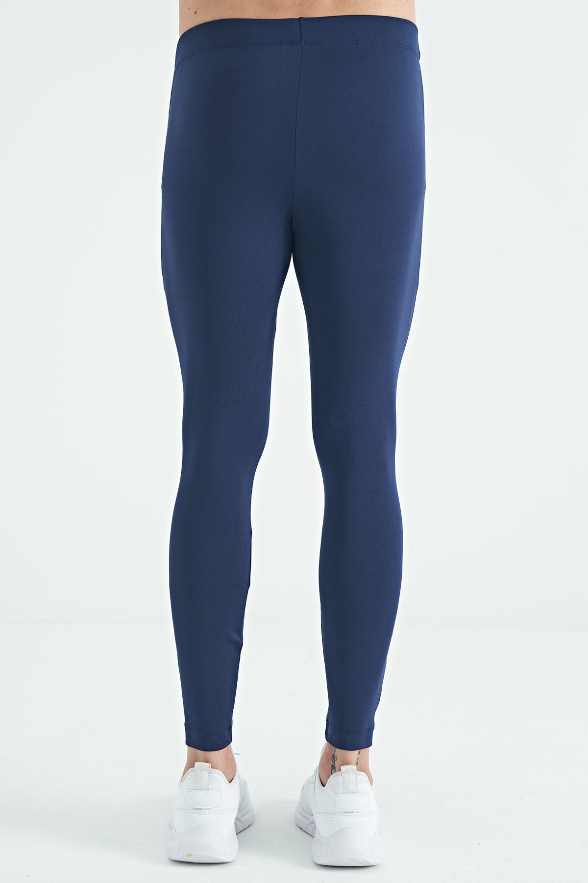 Image of Colanți sport slim fit cu talie înaltă și imprimeu indigo pentru bărbați - 84989