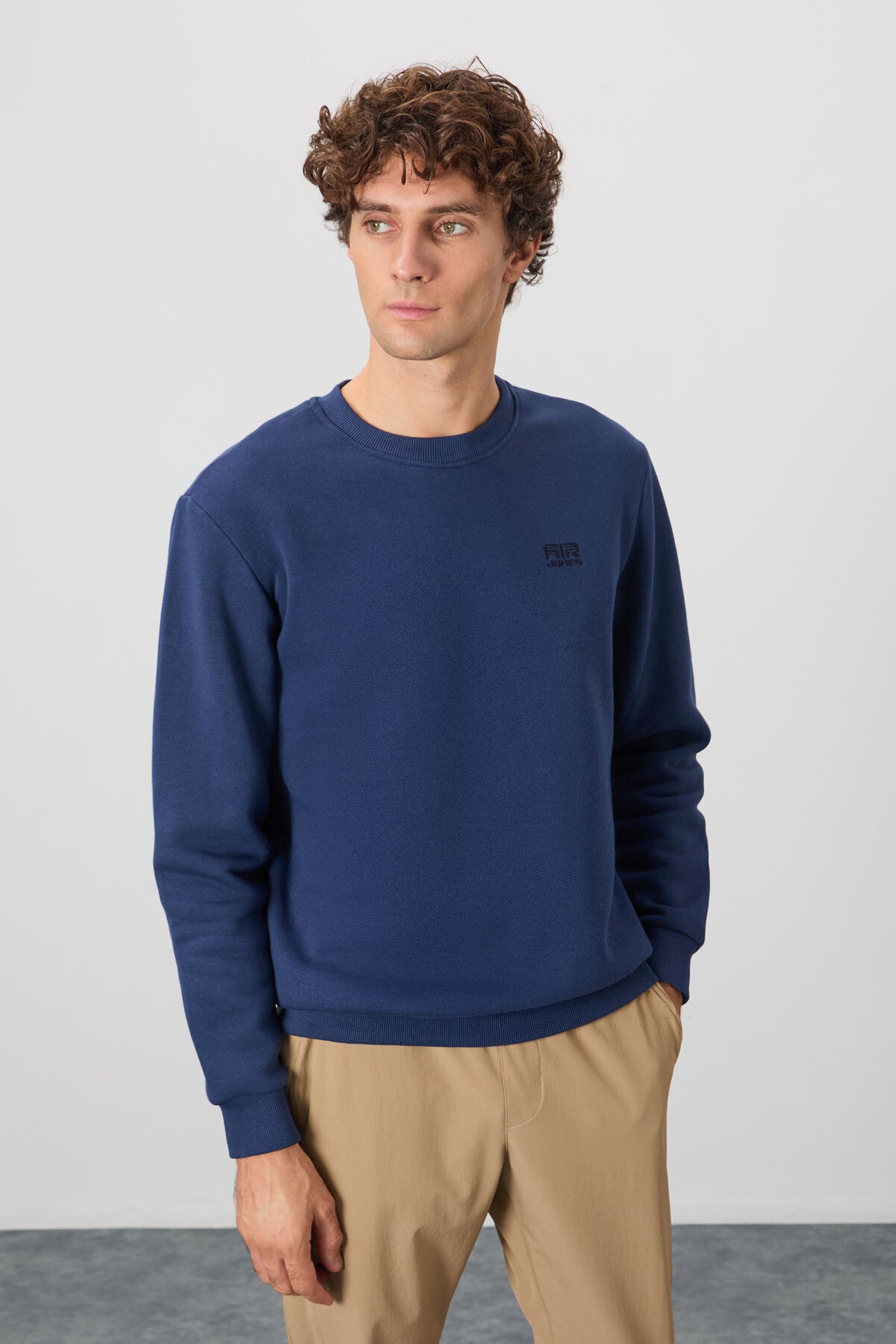 Image of Omar İndigo Şardonlu Erkek Sweatshirt - 88137