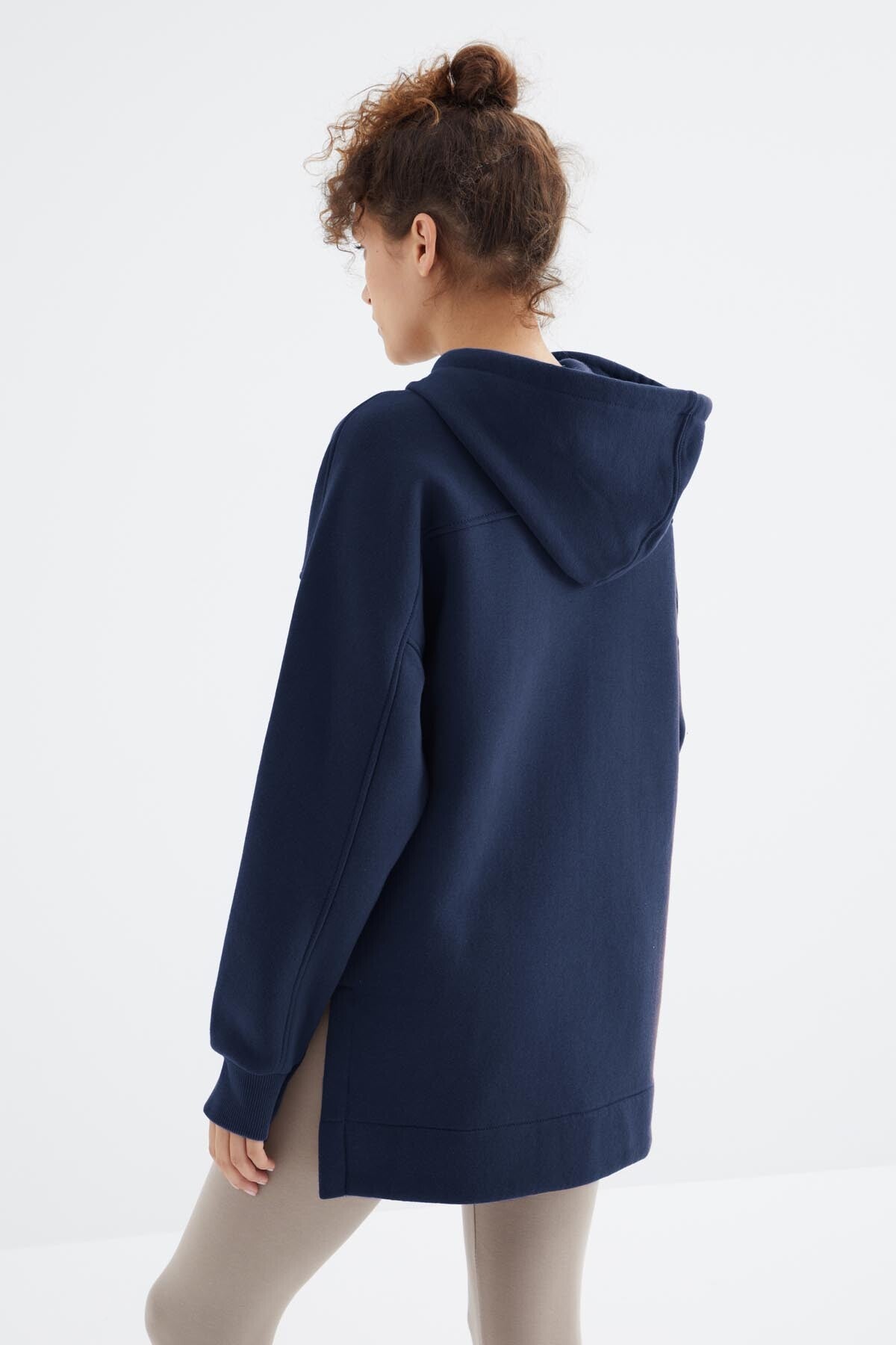 Image of İndigo Reglan Kol Basic Kapüşonlu Oversize Sweatshirt Tunik - 97242