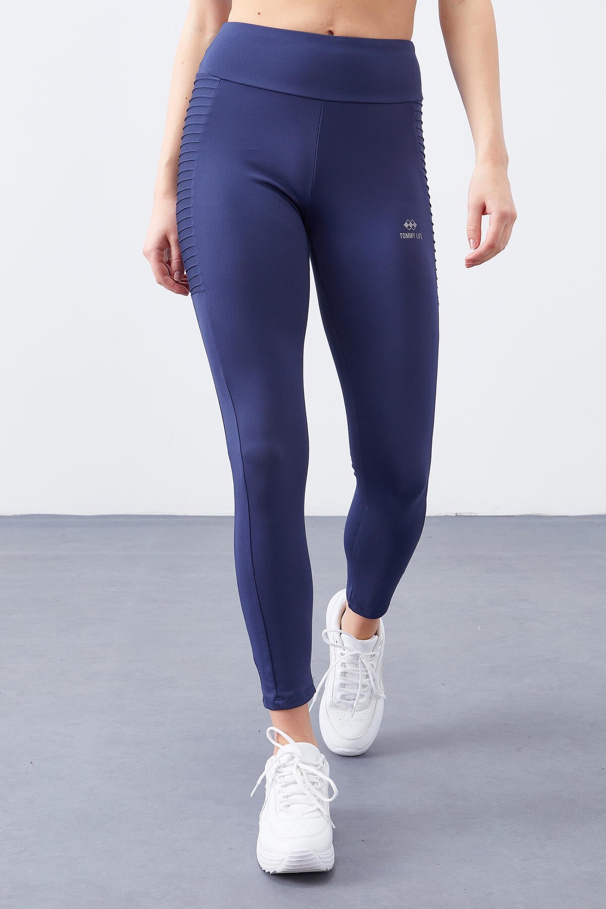 Image of İndigo Yüksek Bel Toparlayıcı Slim Fit Dar Paça Kadın Tayt  - 94568