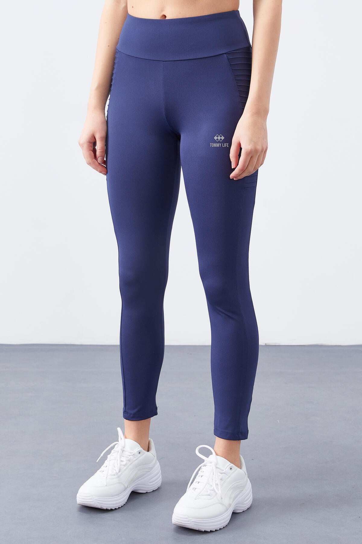 Image of Colanți modelatori Indigo cu talie înaltă, croială slim fit și croială îngustă pentru femei - 94568