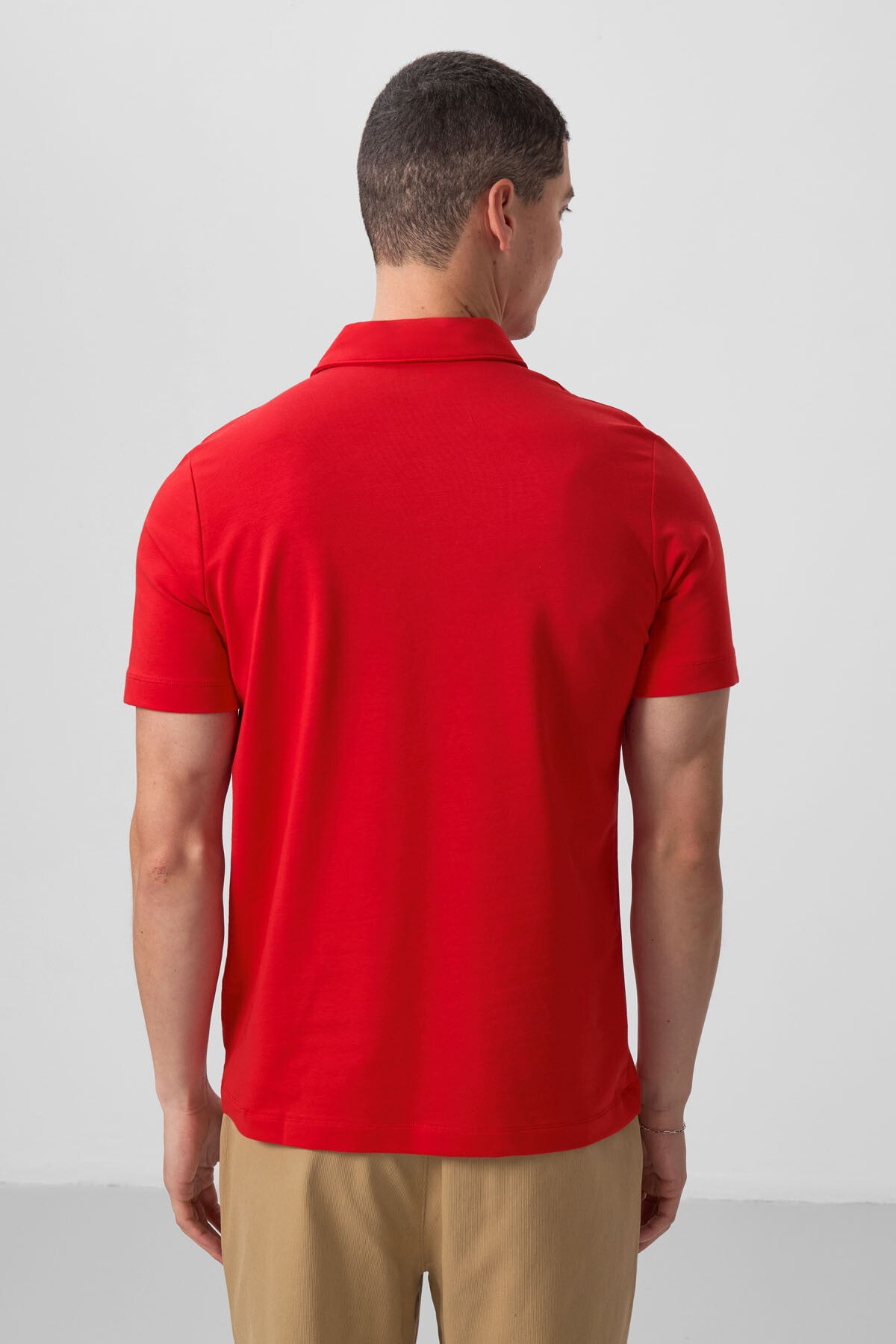 Image of Kırmızı Standart Kalıp Basic Polo Yaka Erkek T-Shirt - 87768