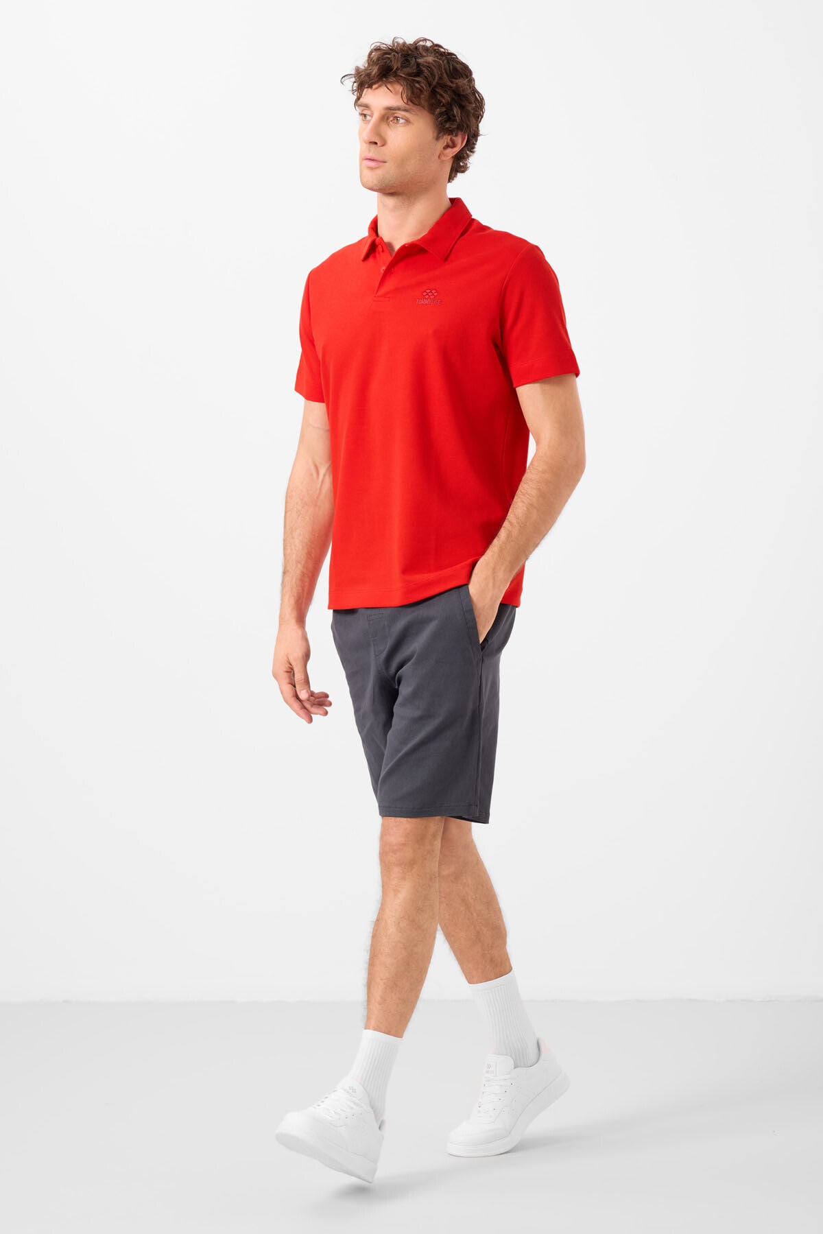 Image of Kırmızı Standart Kalıp Basic Polo Yaka Erkek T-Shirt - 87748
