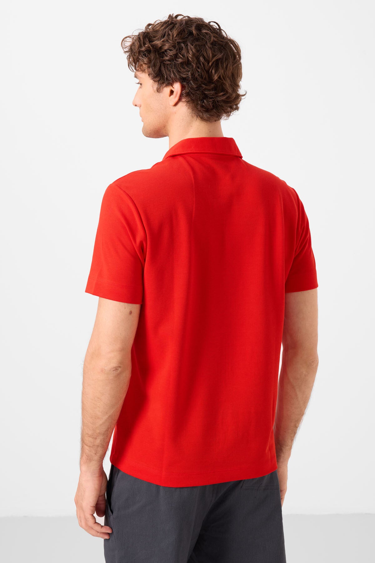 Image of Kırmızı Standart Kalıp Basic Polo Yaka Erkek T-Shirt - 87748