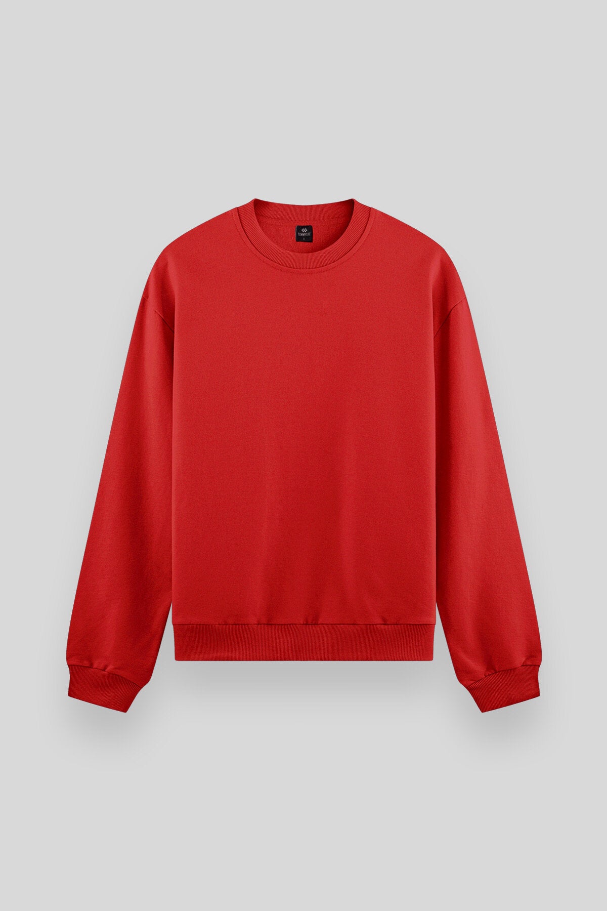 Image of Kırmızı Basic O Yaka Rahat Form Erkek Sweatshirt - 88053