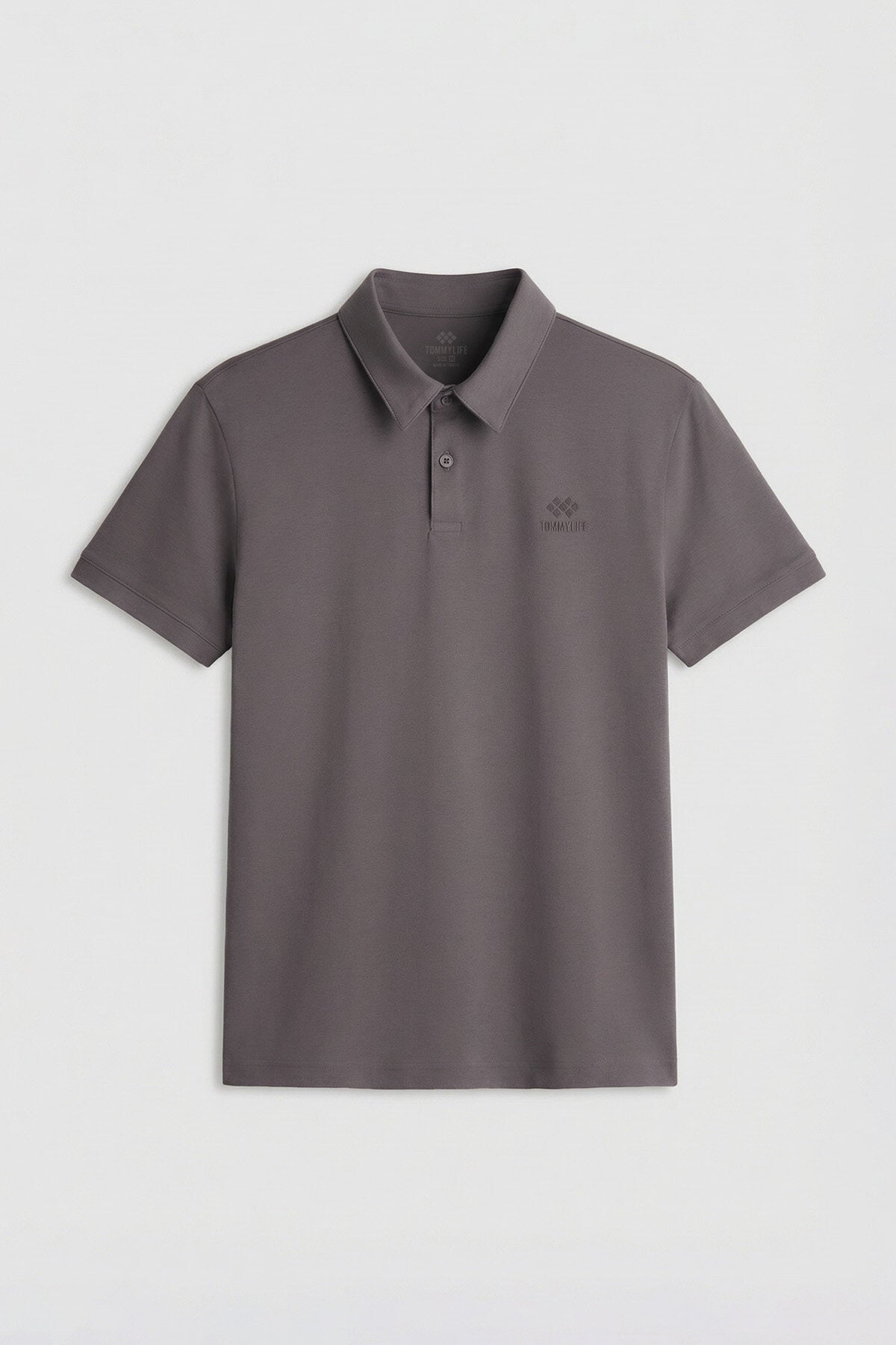 Image of Koyu Gri Standart Kalıp Basic Polo Yaka Erkek T-Shirt - 87748