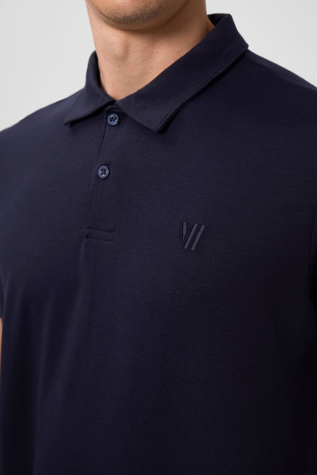Image of Lacivert Standart Kalıp Basic Polo Yaka Erkek T-Shirt - 87768