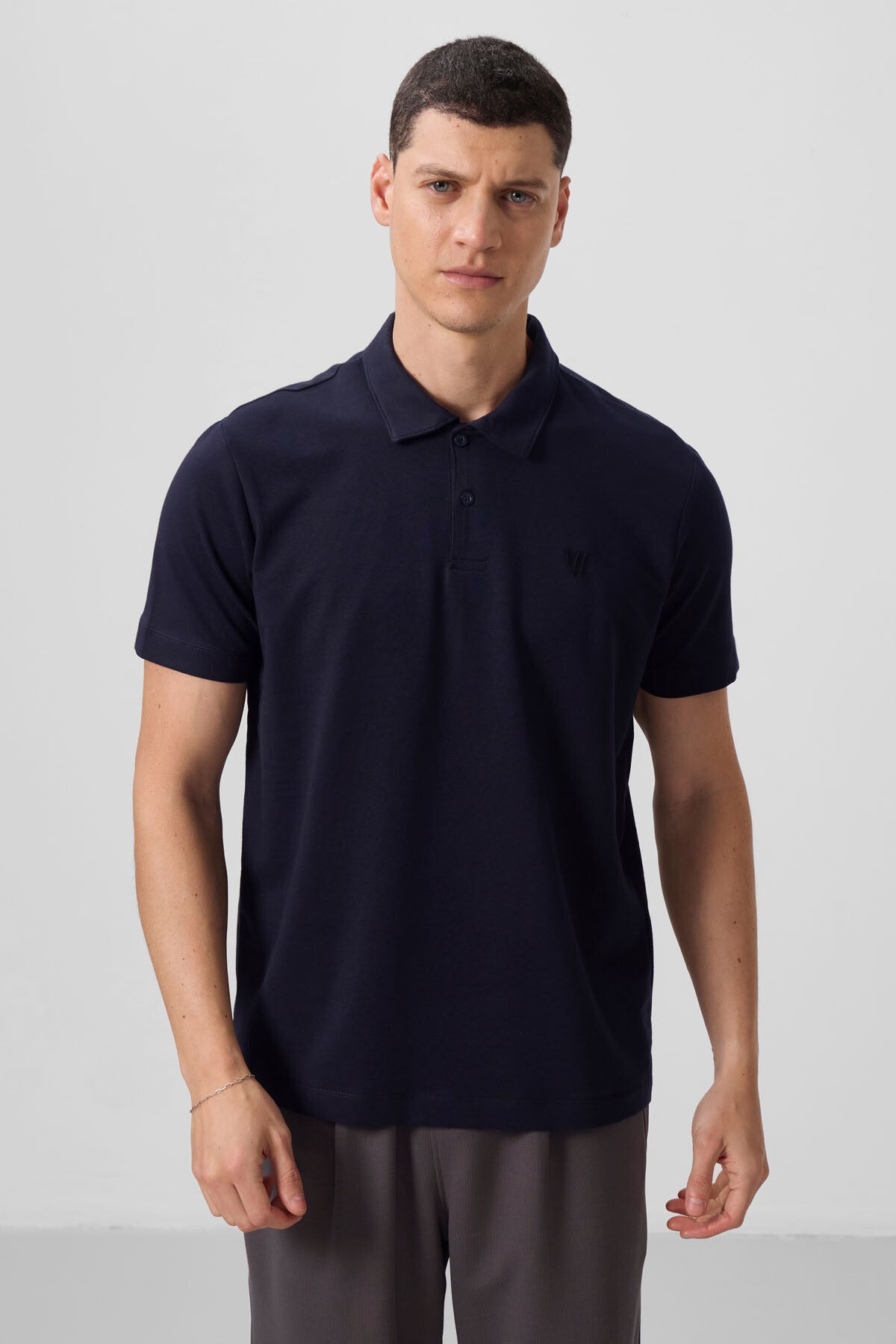 Image of Lacivert Standart Kalıp Basic Polo Yaka Erkek T-Shirt - 87768