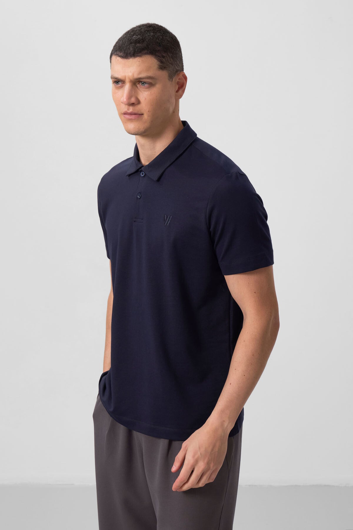 Image of Lacivert Standart Kalıp Basic Polo Yaka Erkek T-Shirt - 87768