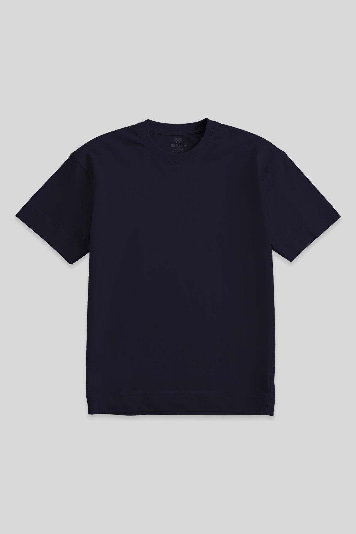 Image of Tricou bărbătesc bleumarin cu mânecă scurtă și guler rotund, mărime mare - 88072