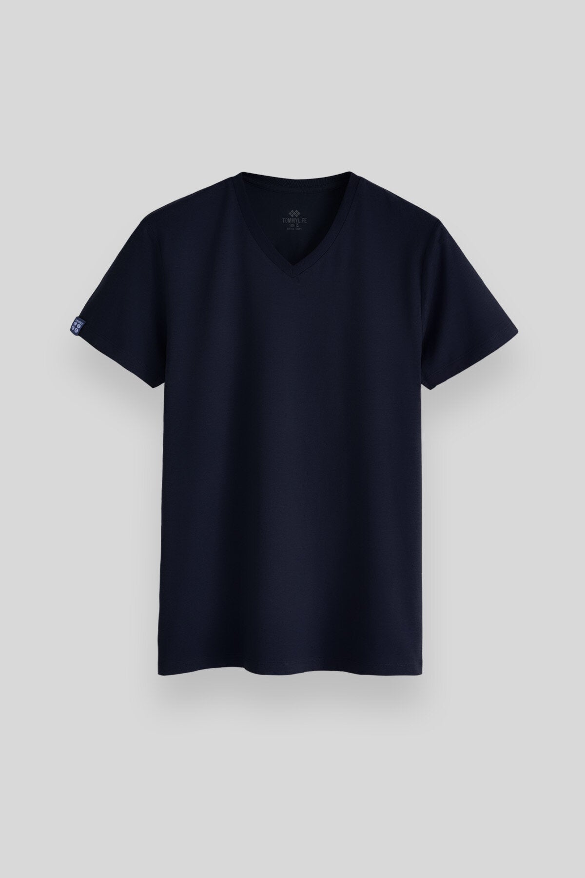 Image of Lacivert Basic Kısa Kol Standart Kalıp V Yaka Erkek T-Shirt - 87912