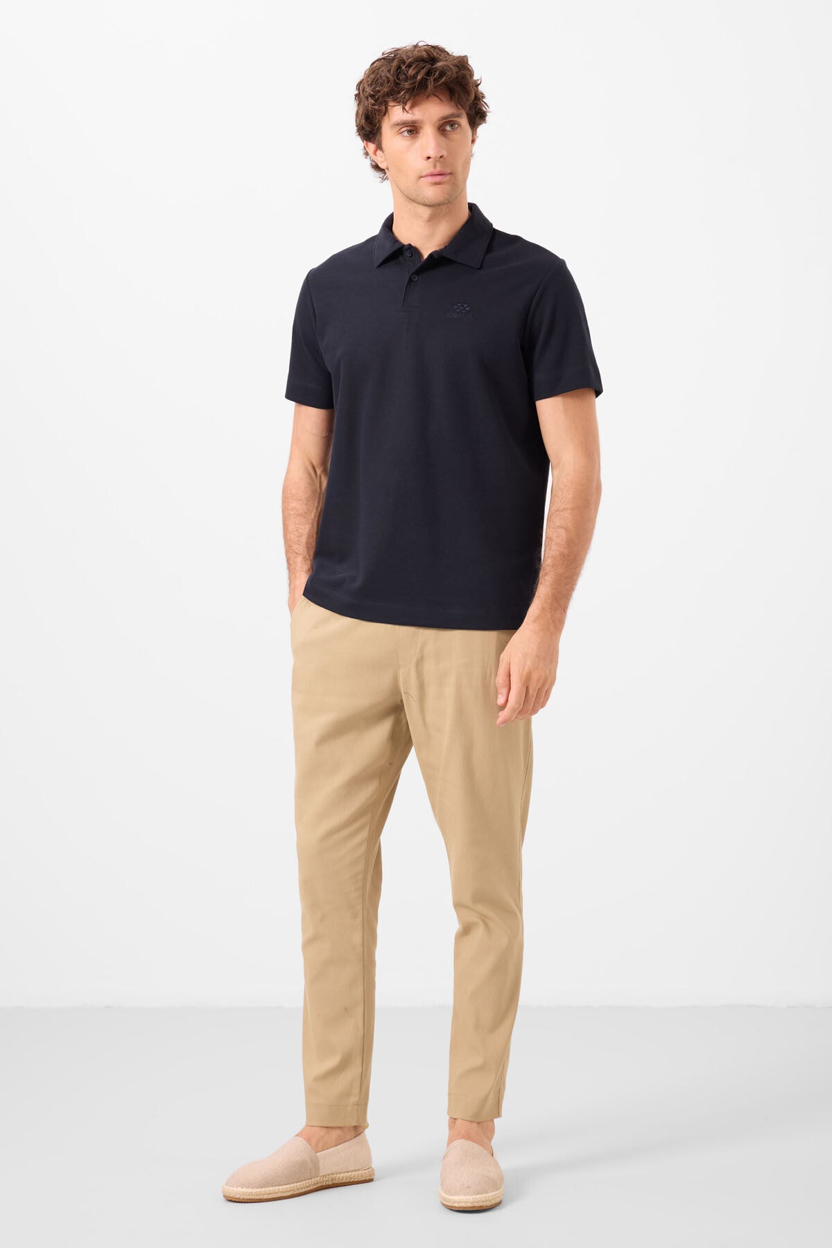 Image of Lacivert Standart Kalıp Basic Polo Yaka Erkek T-Shirt - 87748