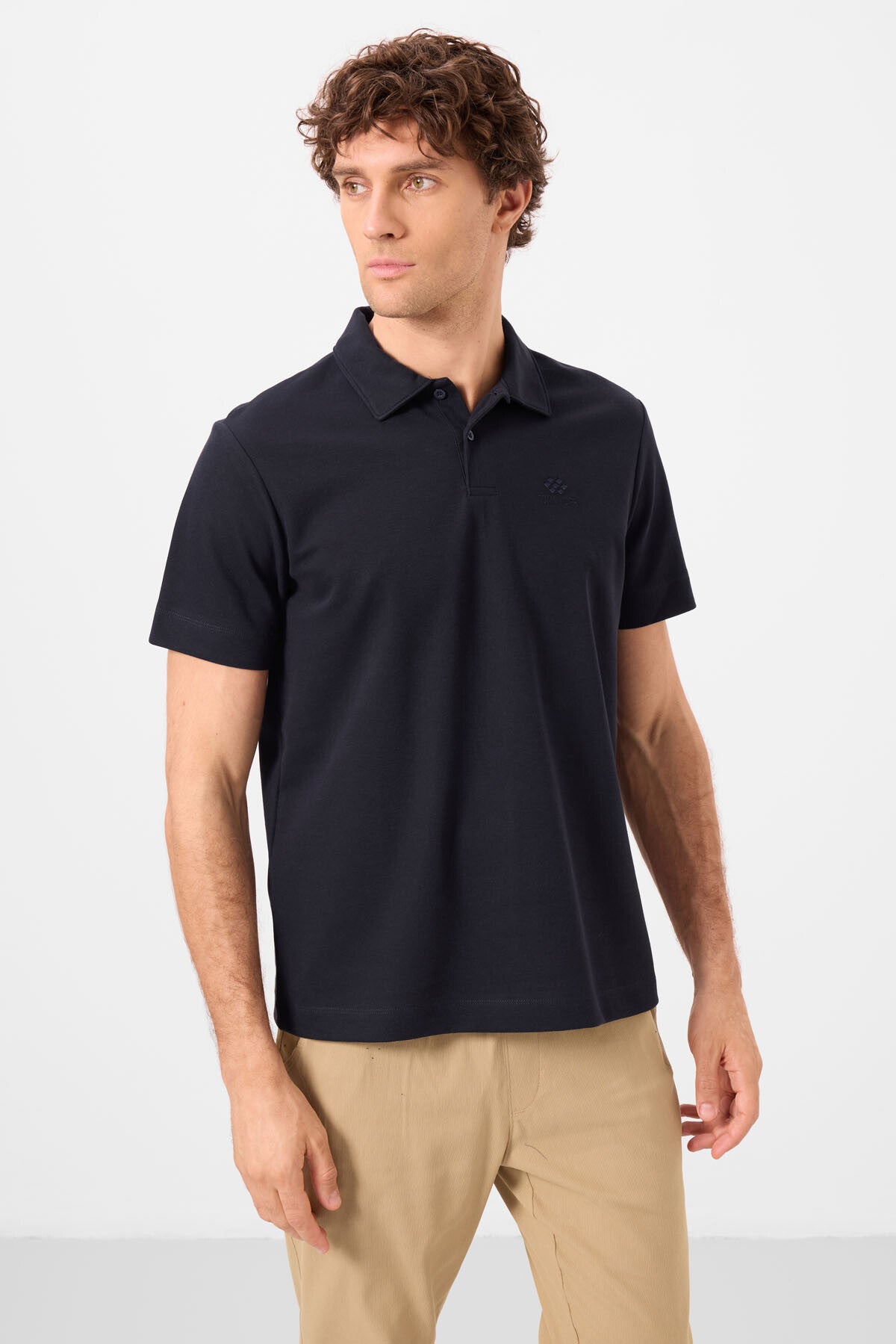 Image of Lacivert Standart Kalıp Basic Polo Yaka Erkek T-Shirt - 87748