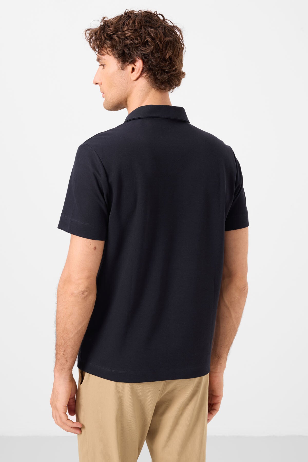 Image of Lacivert Standart Kalıp Basic Polo Yaka Erkek T-Shirt - 87748