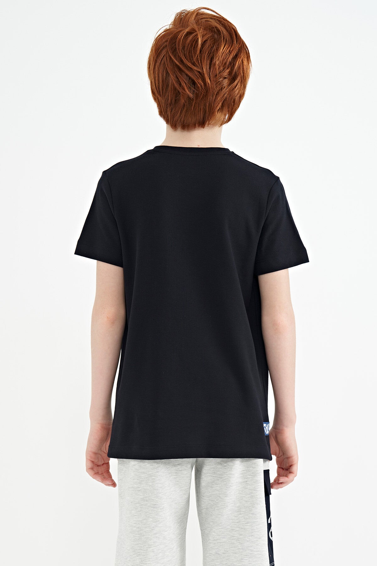 Image of Lacivert Cep Detaylı O Yaka Standart Kalıp Erkek Çocuk T-Shirt - 11120