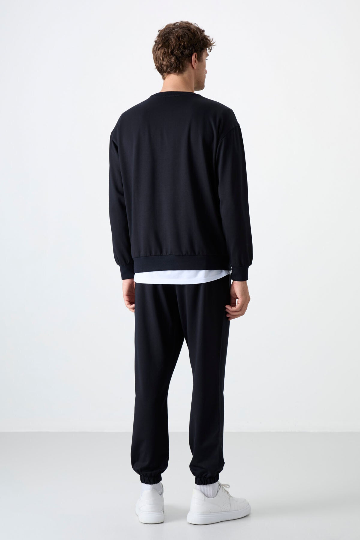 Image of Lacivert Casual O Yaka Jogger Erkek Oversize Eşofman Takımı - 85120