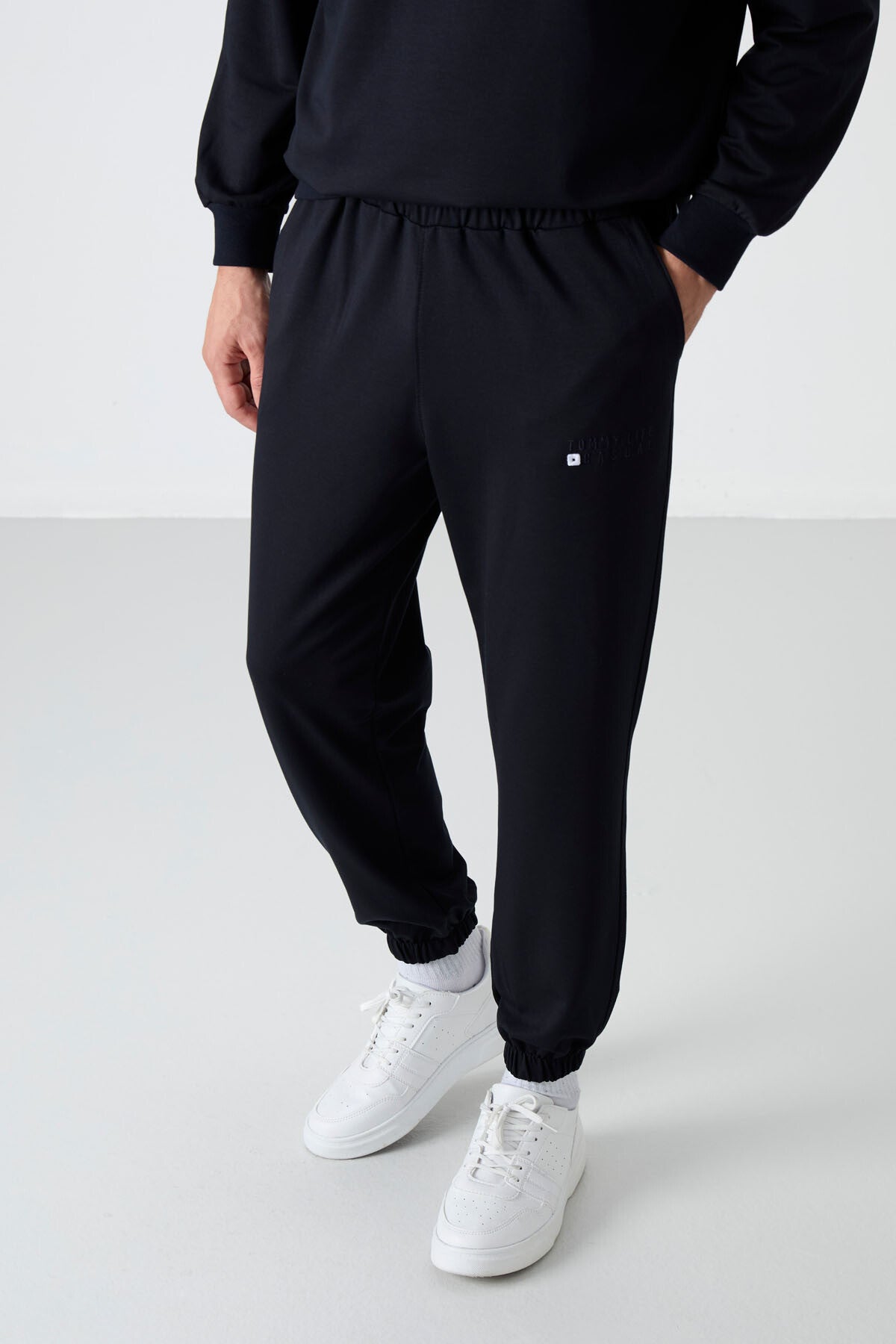 Image of Lacivert Casual O Yaka Jogger Erkek Oversize Eşofman Takımı - 85120