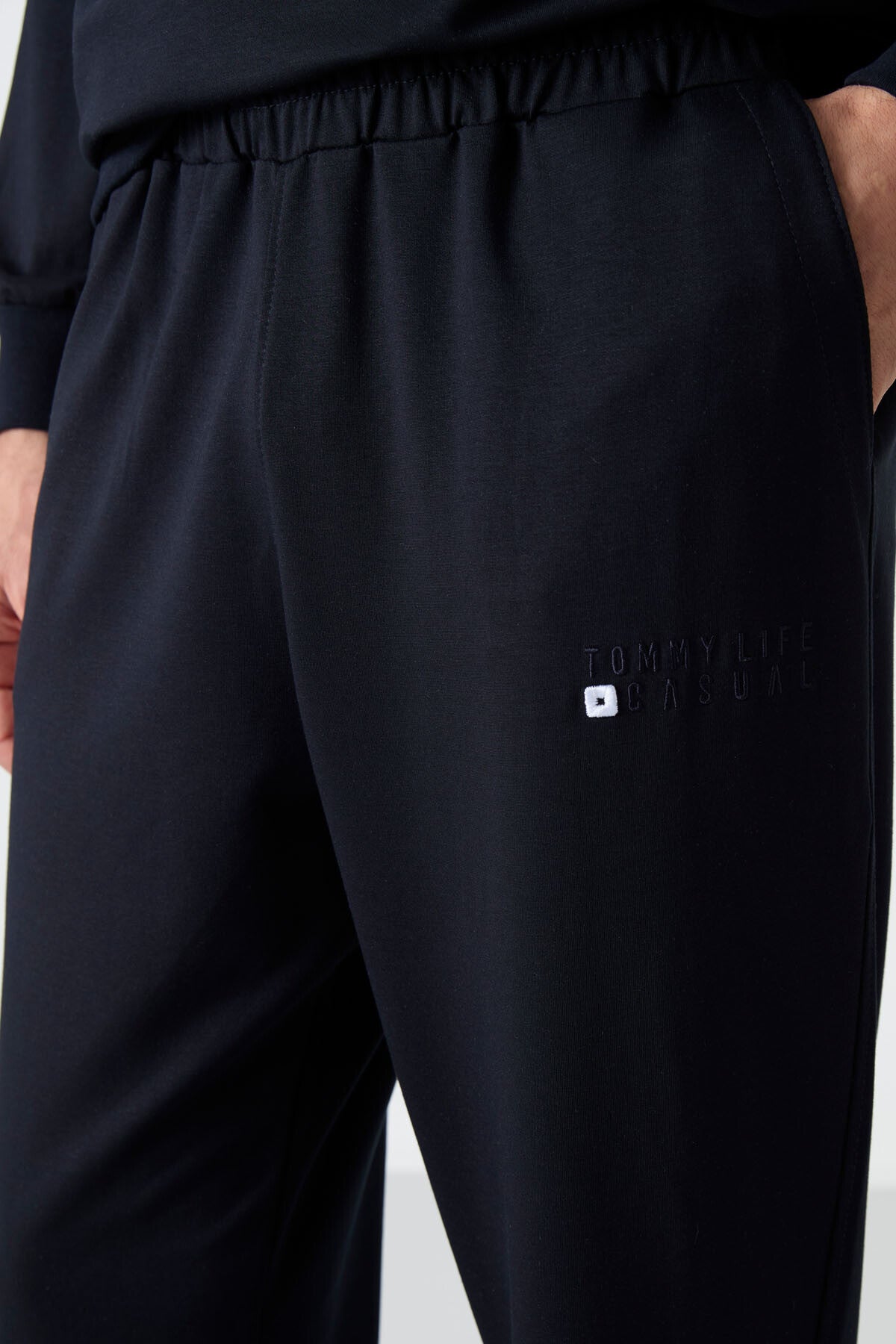 Image of Lacivert Casual O Yaka Jogger Erkek Oversize Eşofman Takımı - 85120