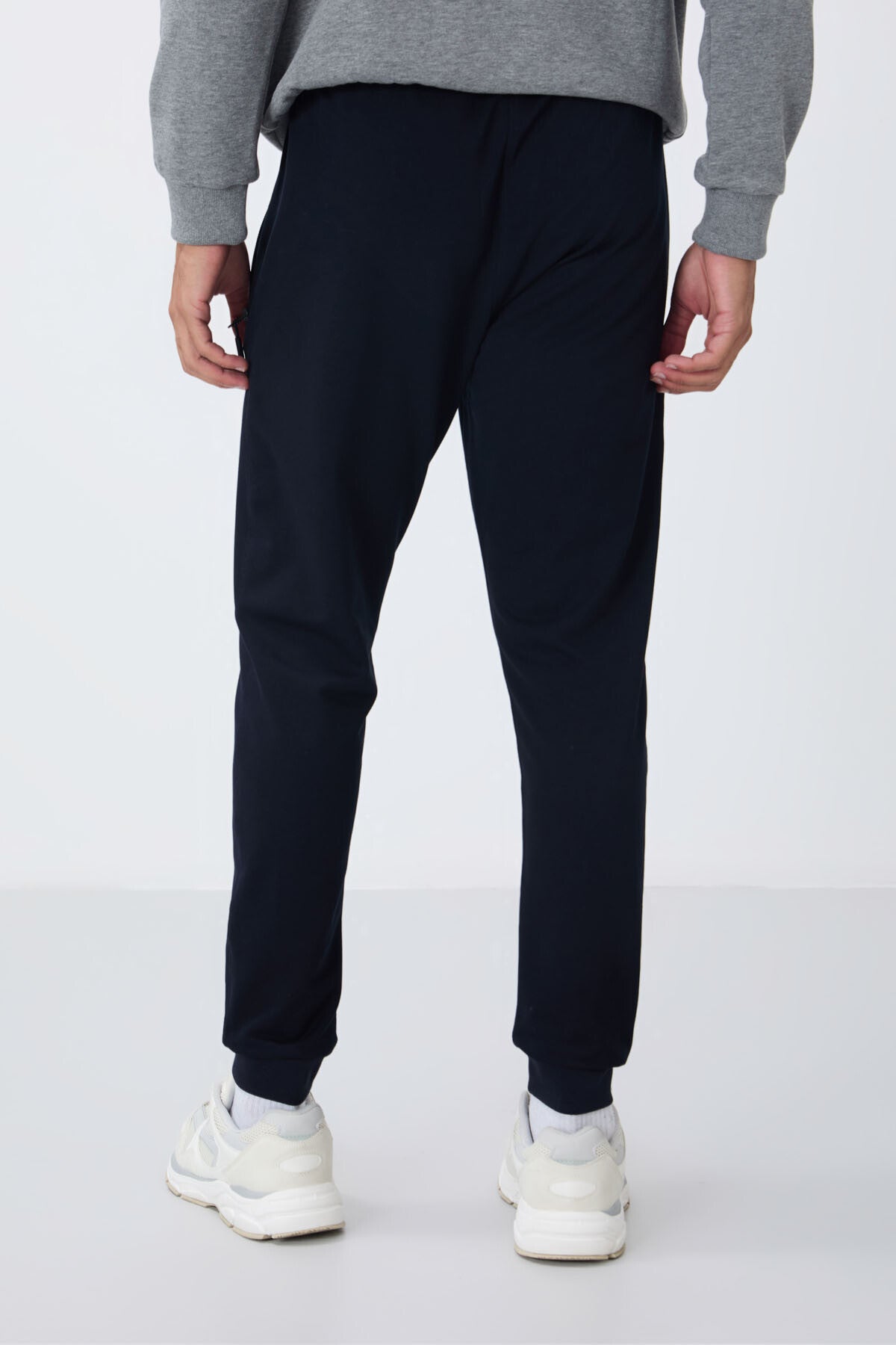 Image of Lacivert Fermuar Cepli Standart Kalıp Jogger Erkek Eşofman Alt - 84651