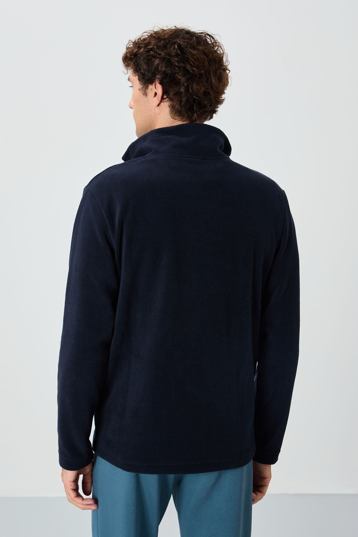 Image of Hardy Lacivert Standart Kalıp Polar Erkek Sweatshirt - 88299