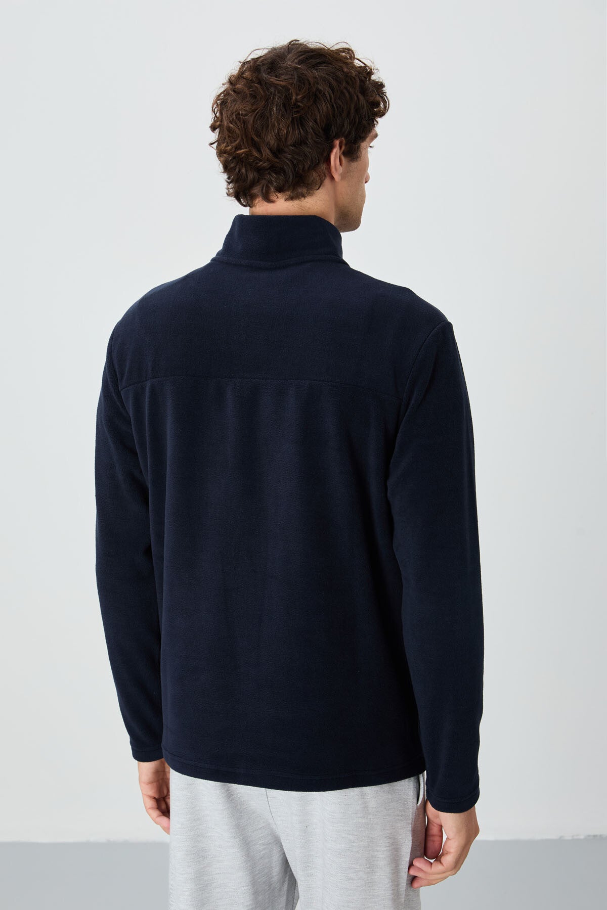 Image of River Lacivert Dik Yaka Erkek Polar Sweatshirt - 88310