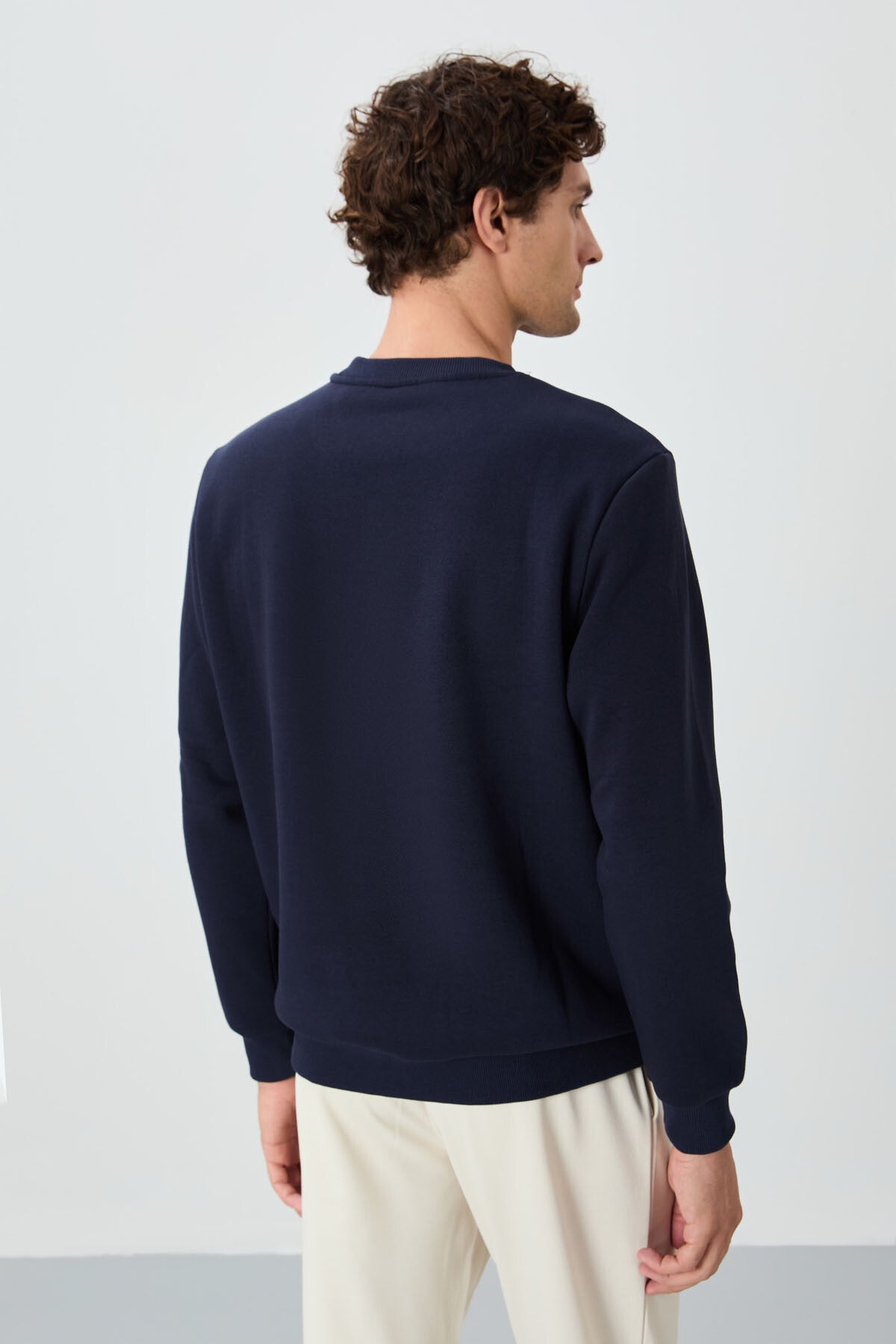Image of Omar Lacivert Şardonlu Erkek Sweatshirt - 88137