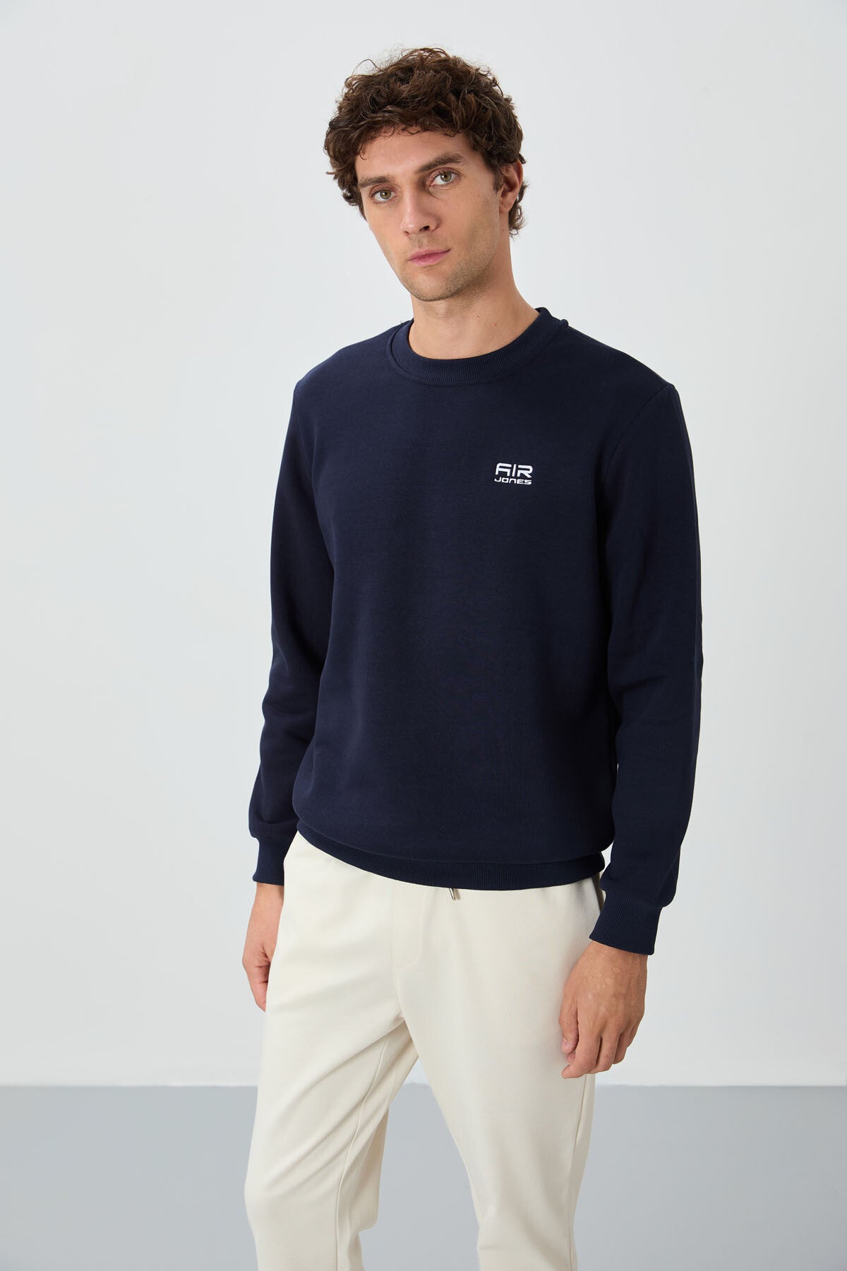 Image of Omar Lacivert Şardonlu Erkek Sweatshirt - 88137