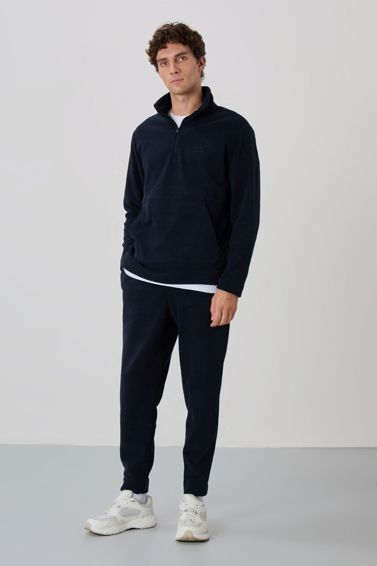 Image of Set trening Carol bleumarin din fleece pentru bărbați - 85226