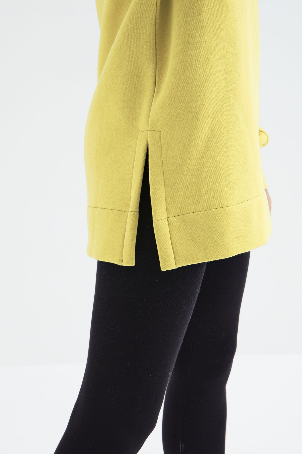 Image of Limon Reglan Kol Basic Kapüşonlu Oversize Sweatshirt Tunik - 97242