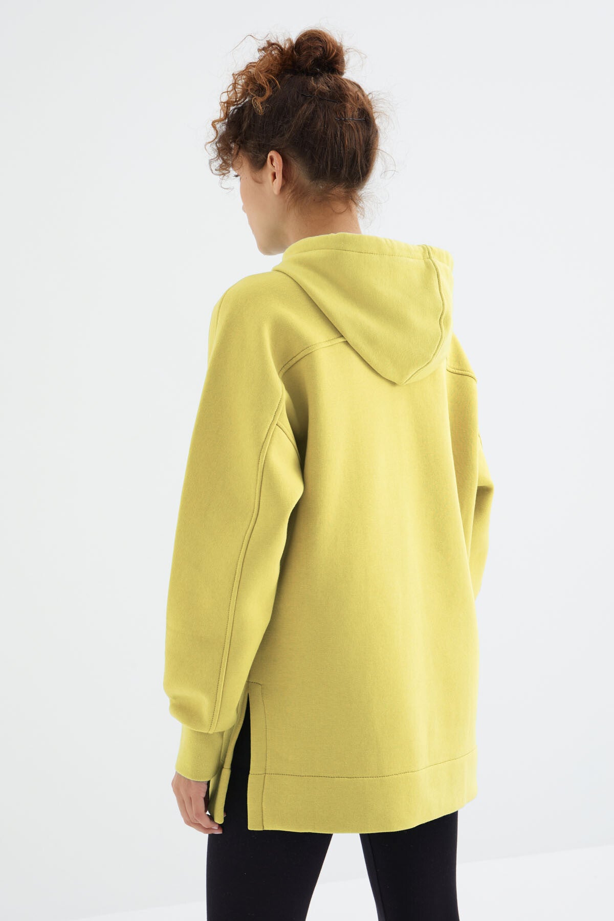 Image of Limon Reglan Kol Basic Kapüşonlu Oversize Sweatshirt Tunik - 97242