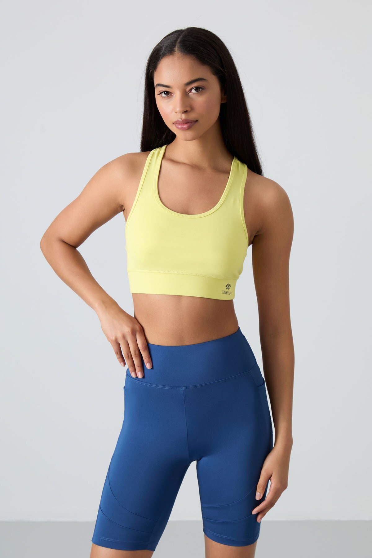 Image of Limon Sırt Detaylı Dar Kalıp U Yaka Kadın Spor Büstiyer - 97120