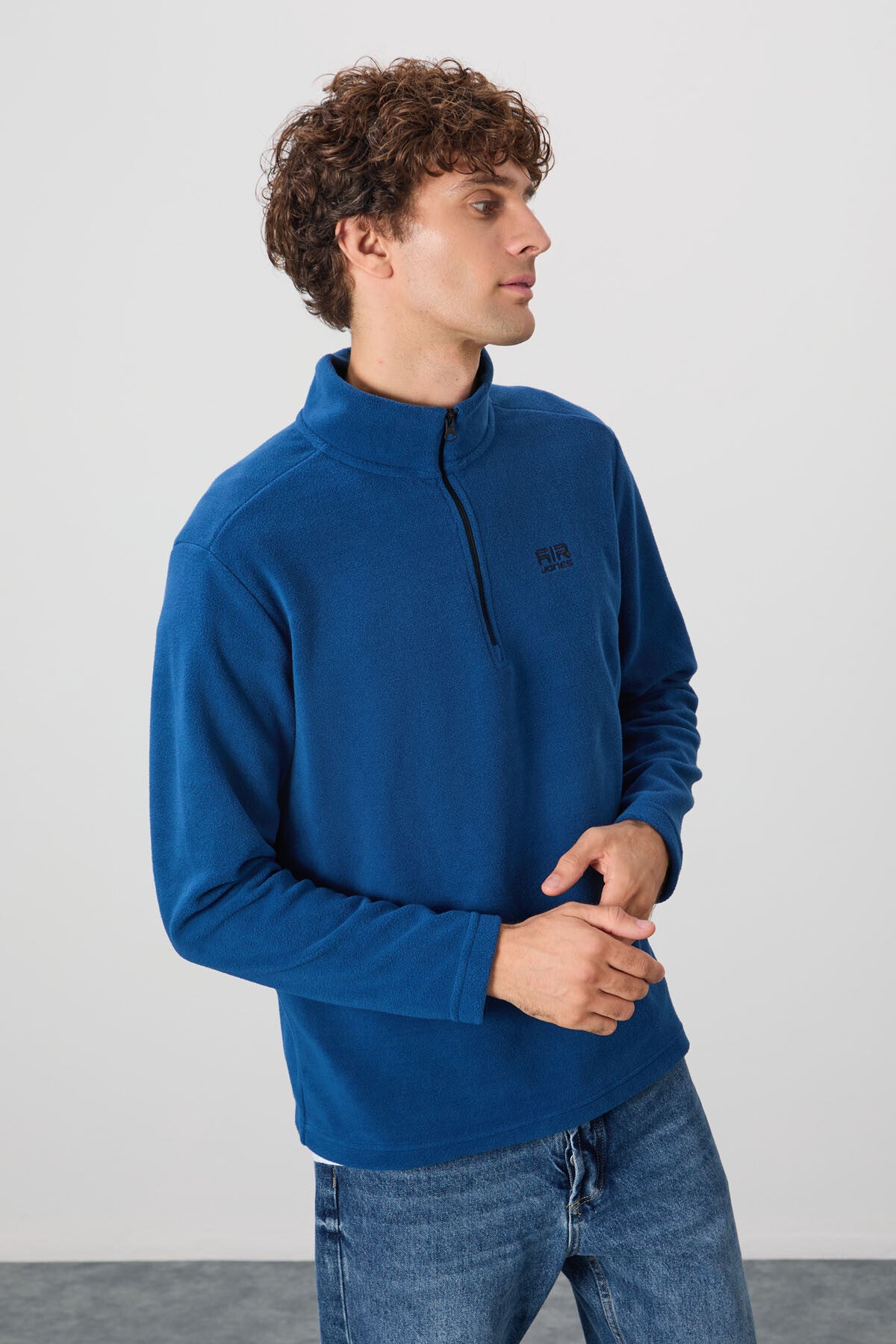 Image of River Parlament Dik Yaka Erkek Polar Sweatshirt - 88310