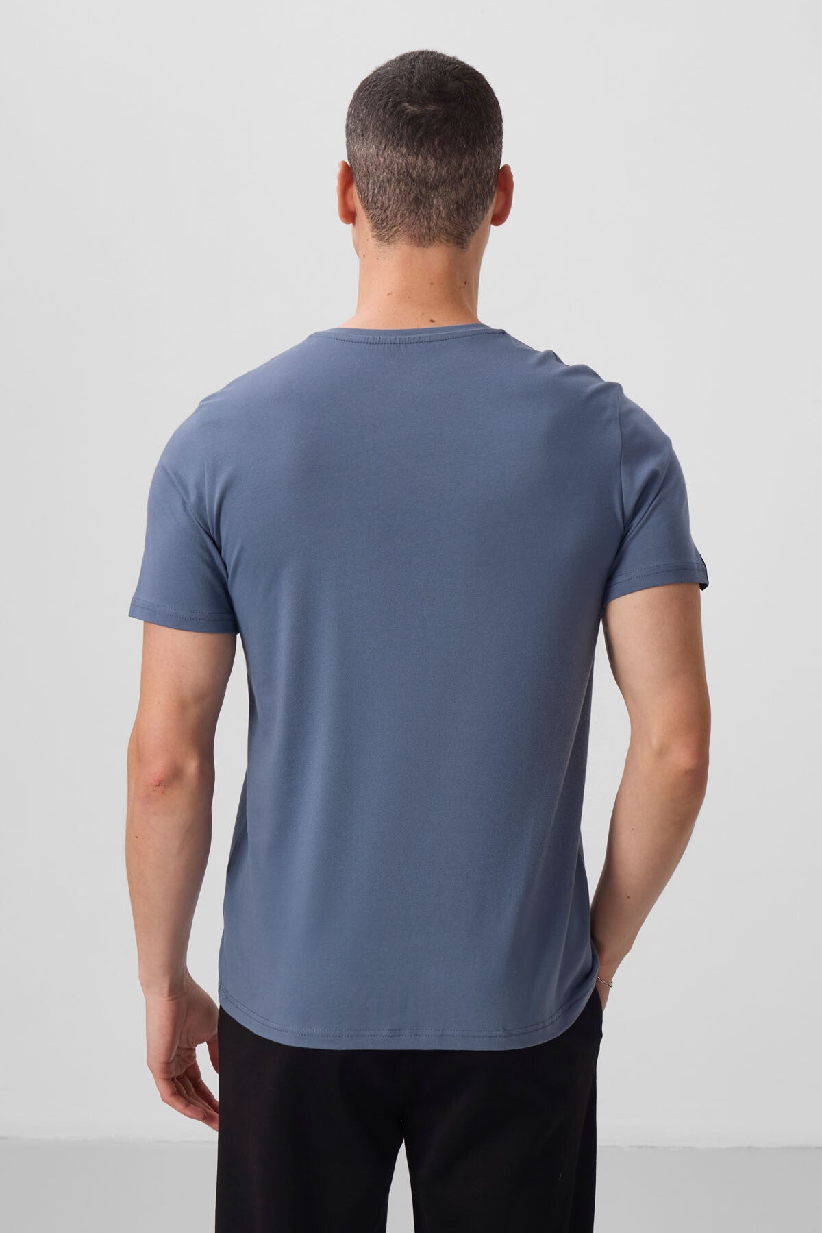 Image of Petrol Erkek Basic Kısa Kol Standart Kalıp O Yaka T-shirt - 87911
