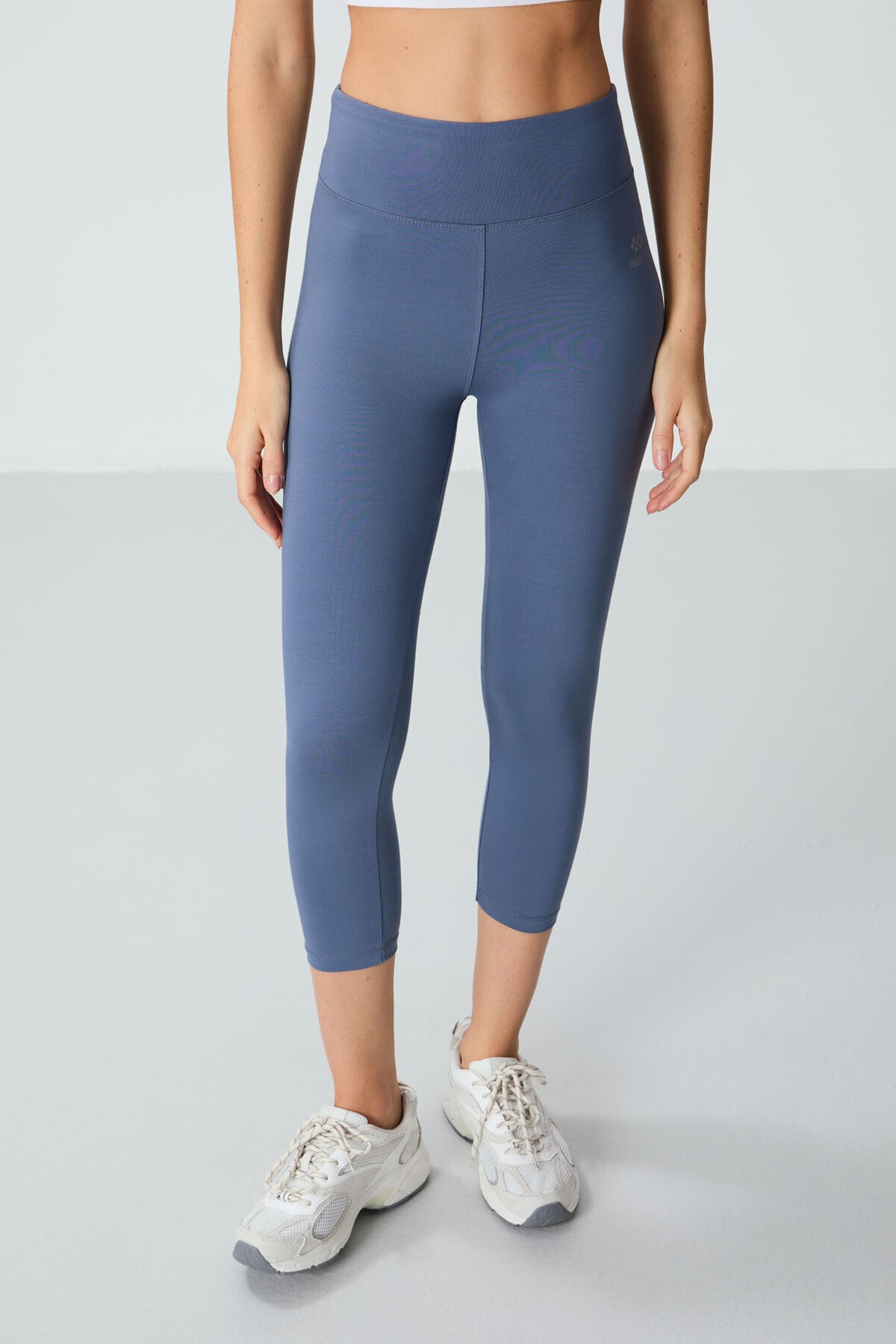 Image of Petrol Yüksek Bel Slim Fit Dar Paça Kadın Kapri Tayt - 93097