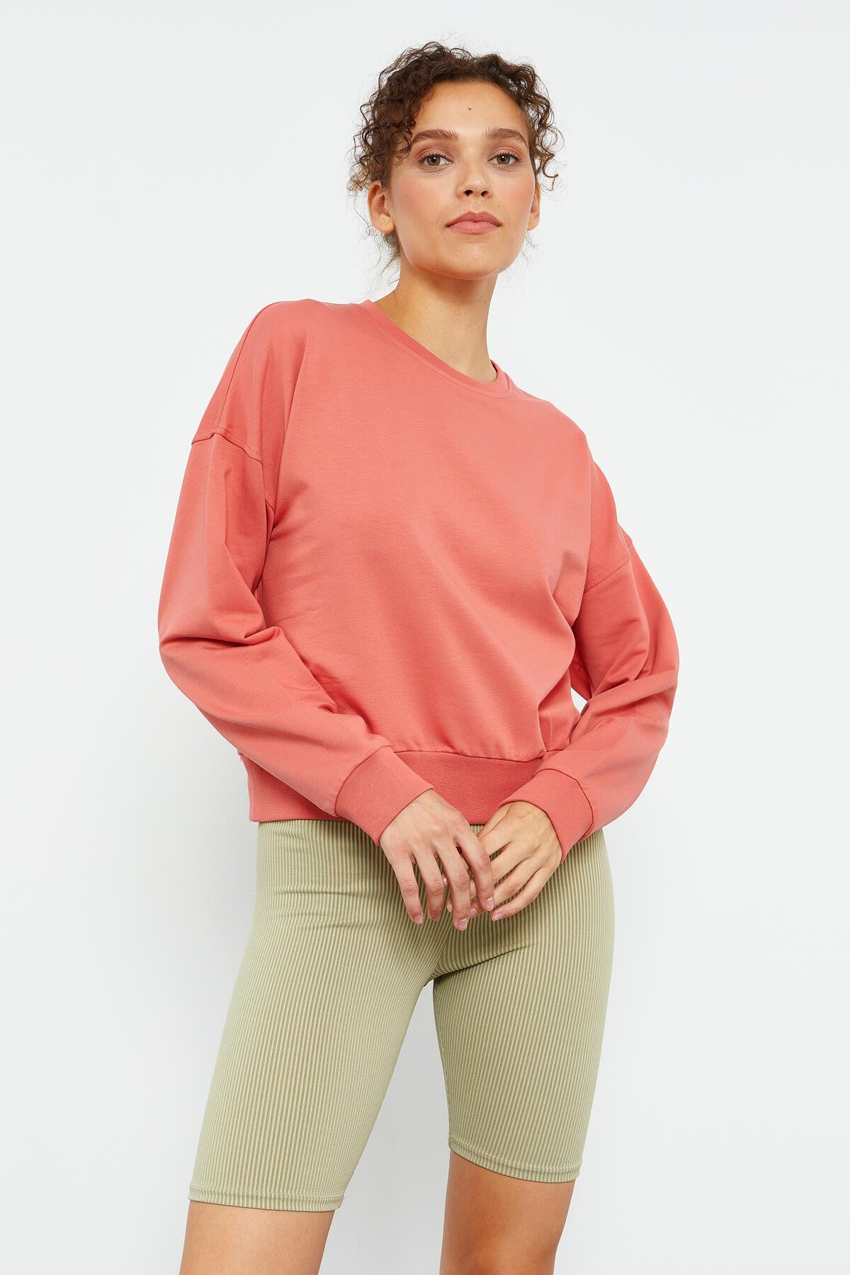 Image of Pudra Basic Rahat Form O Yaka Kadın Sweatshirt - 97114
